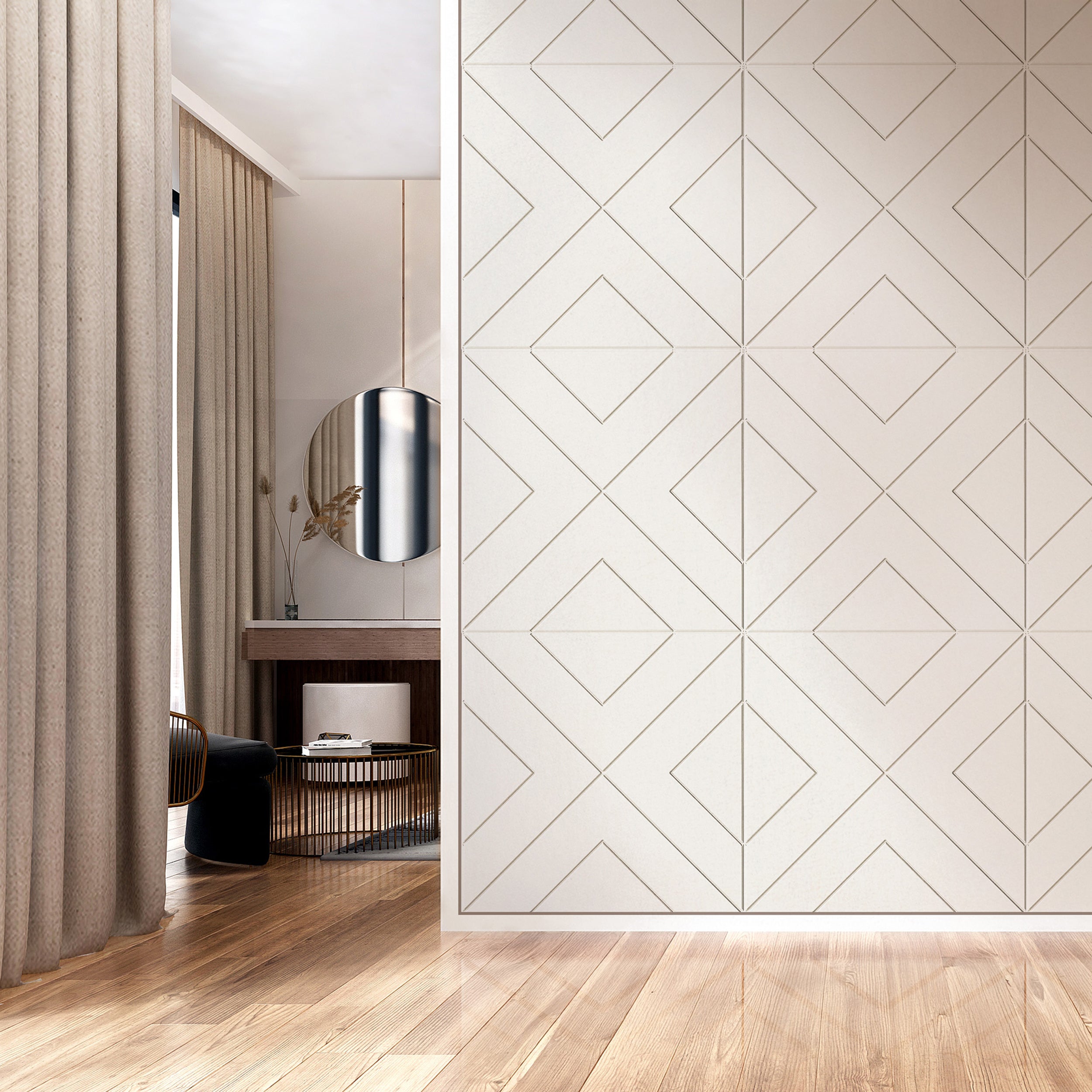 Zestaw paneli akustycznych frezowanych 2 sztuki Diamon 60x60 cm