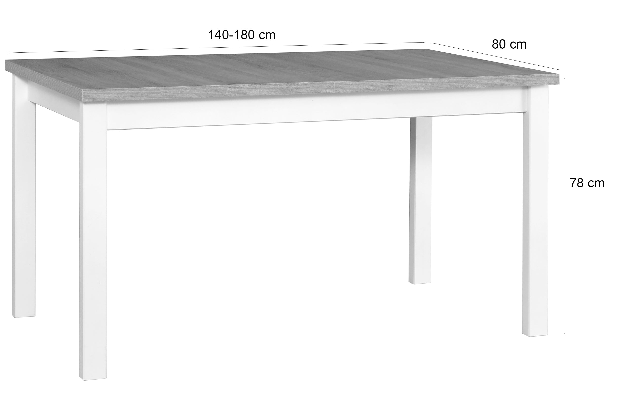 Stół drewniany do jadalni rozkładany Moized 140-180x80 cm dąb sonoma