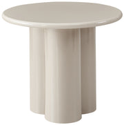 Stolik kawowy Loccoli okrągły 60 cm jasnobeżowy wysoki połysk
