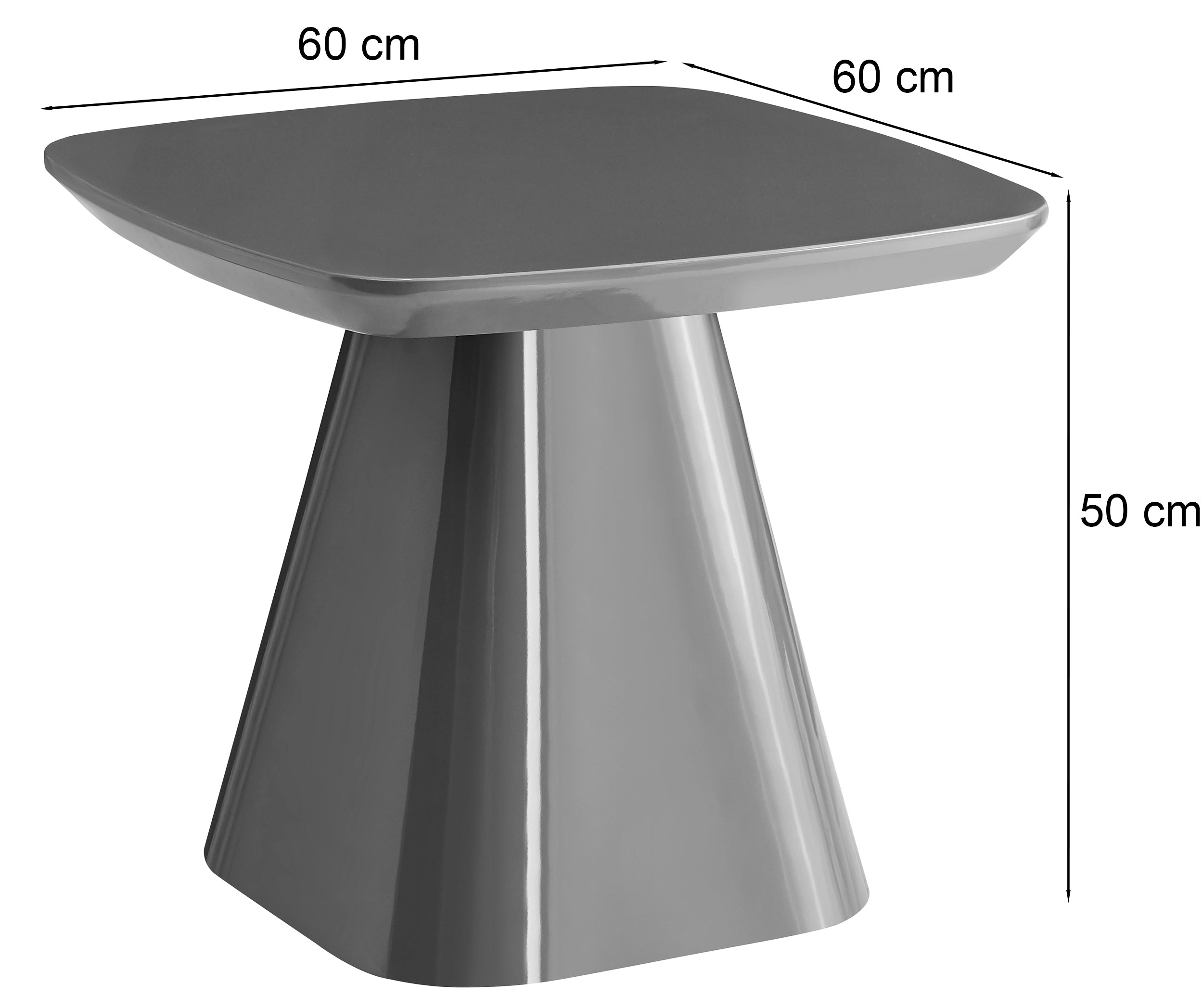 Stolik kawowy Floone 60x60 cm oliwkowy wysoki połysk