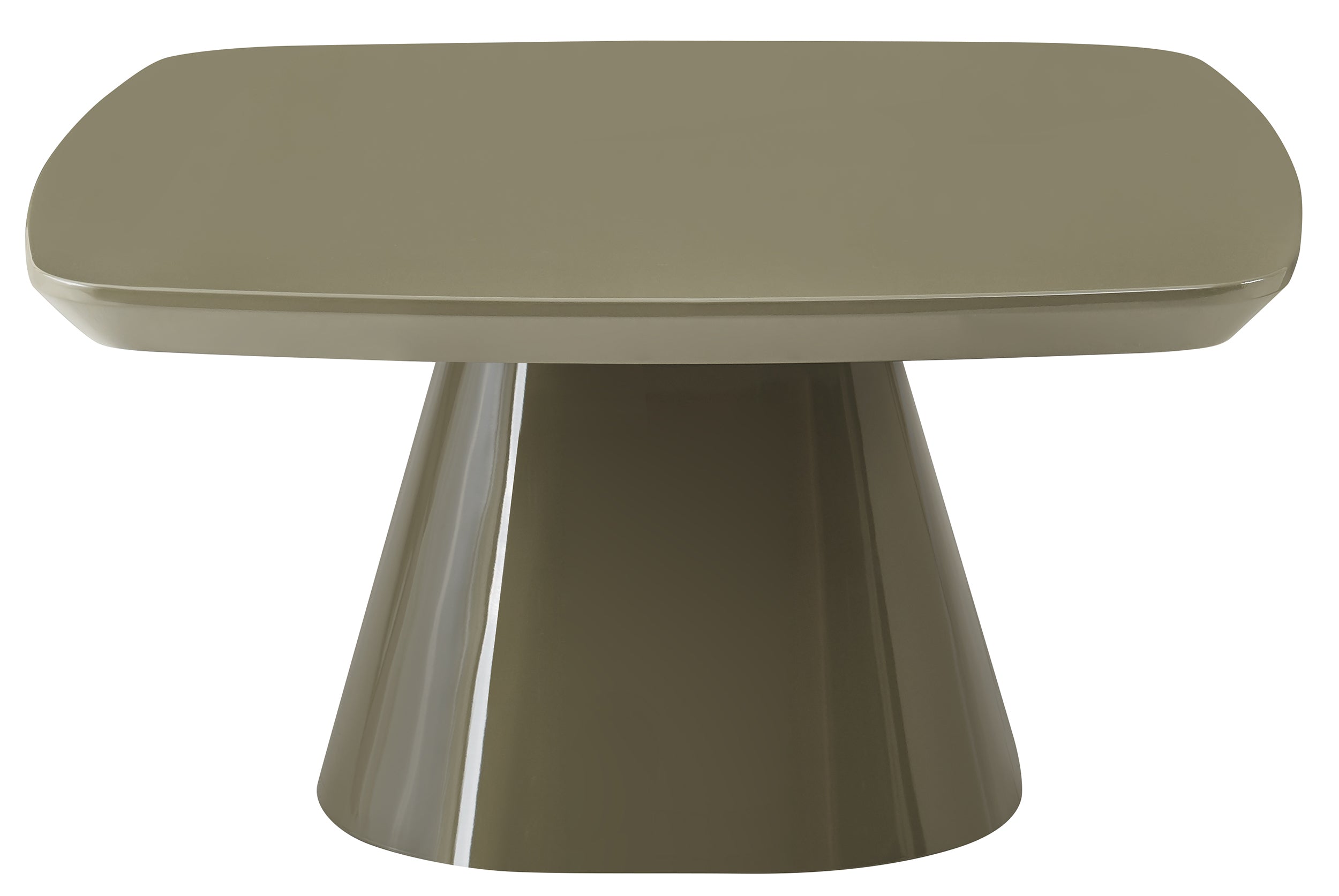 Stolik kawowy Adievent 80x80 cm oliwkowy wysoki połysk