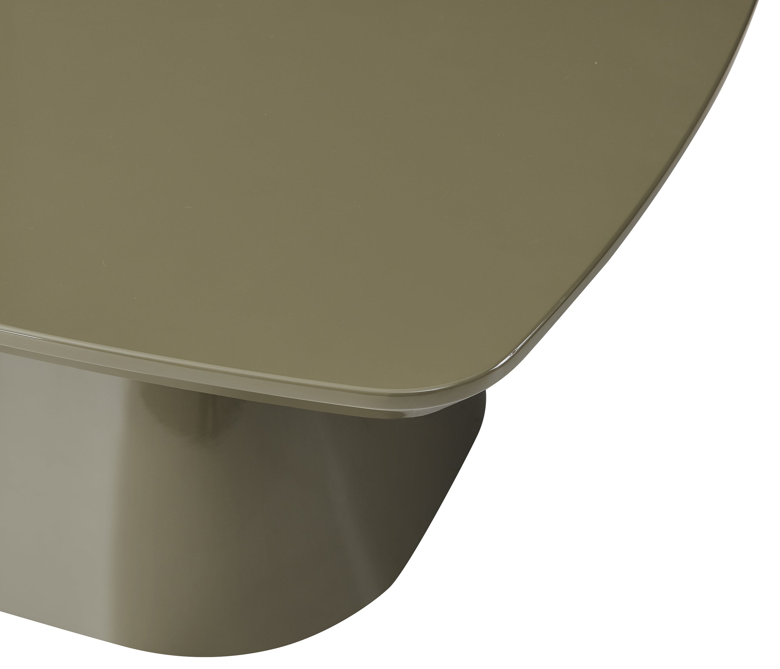 Stolik kawowy Adievent 80x80 cm oliwkowy wysoki połysk