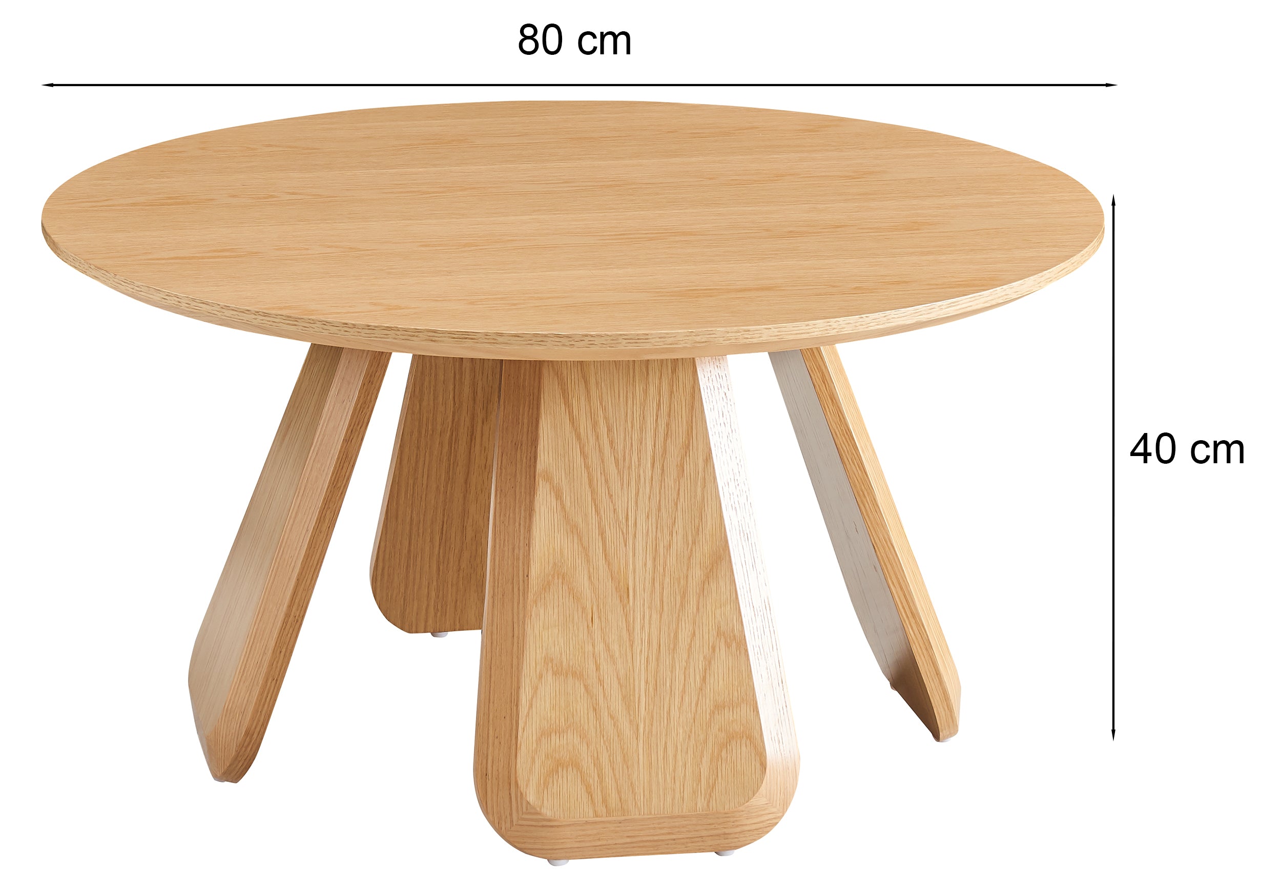 Stolik kawowy Affitly okrągły 80 cm dąb naturalny fornir