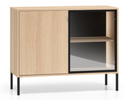 Komoda dwudrzwiowa Barnee z oświetleniem 107 cm dąb lindberg