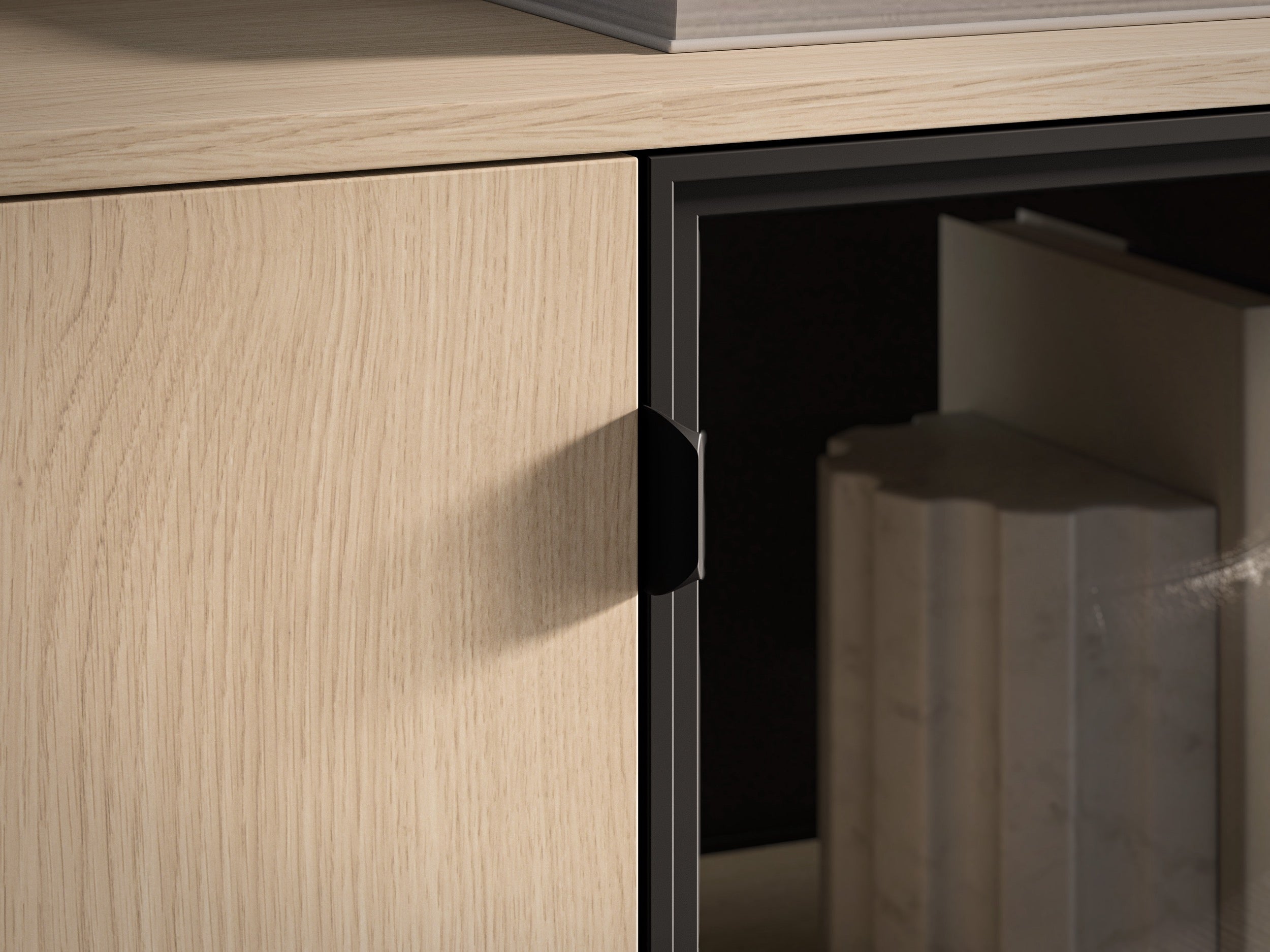 Komoda dwudrzwiowa Barnee z oświetleniem 107 cm dąb lindberg