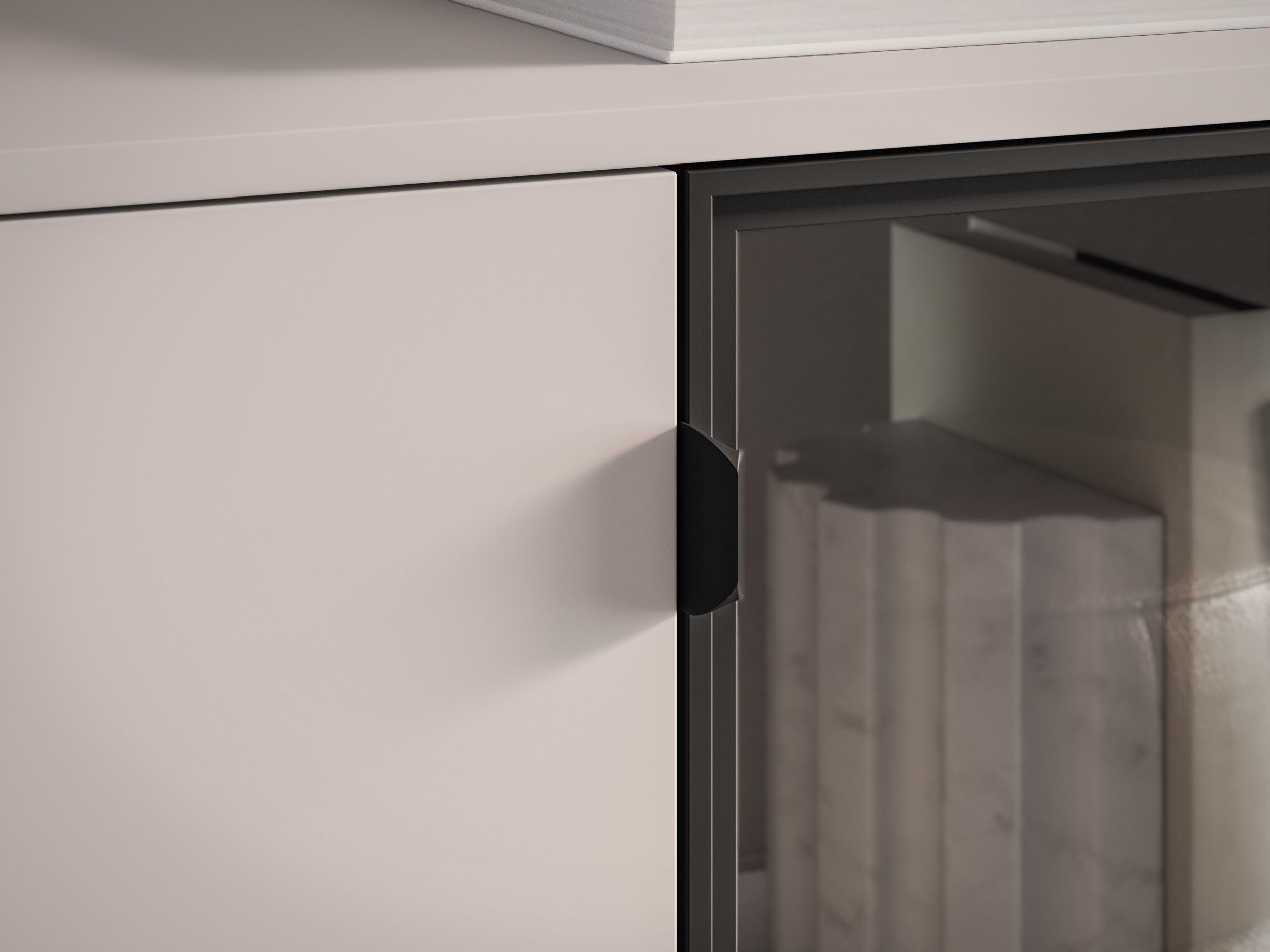 Komoda dwudrzwiowa Barnee z oświetleniem 107 cm kaszmir