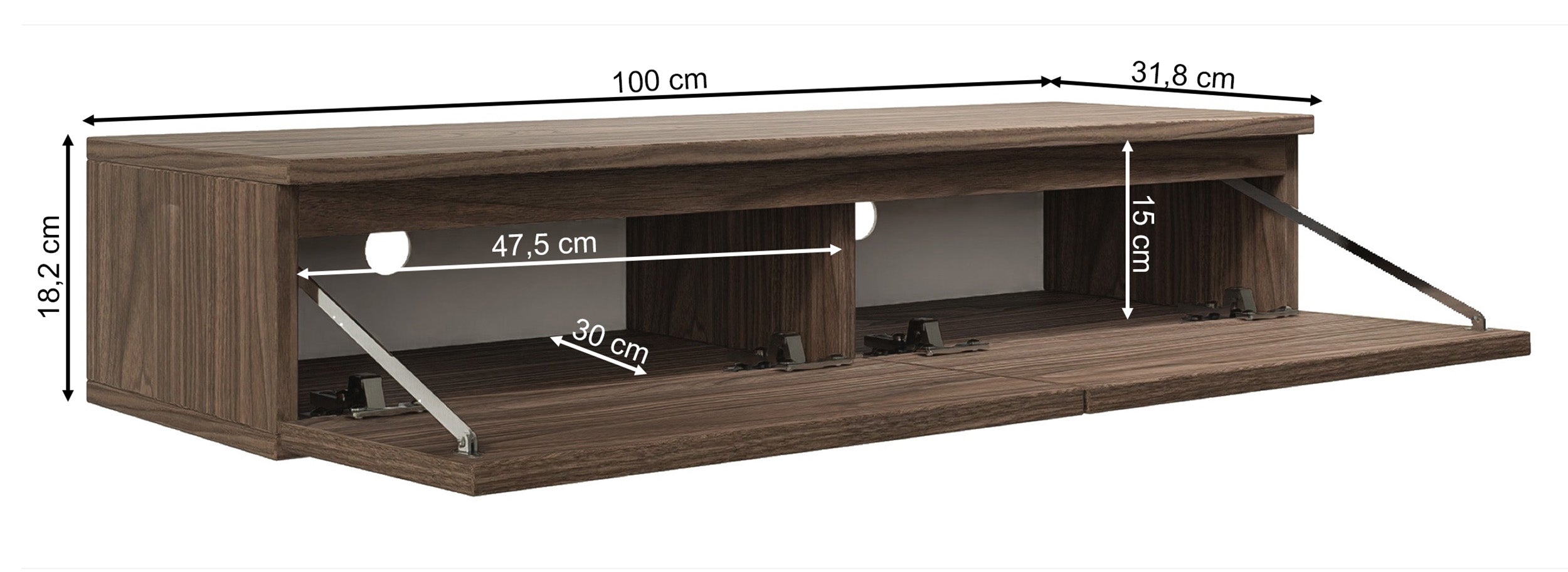 Szafka RTV Bemmi Slim wisząca 100 cm orzech wisconsin