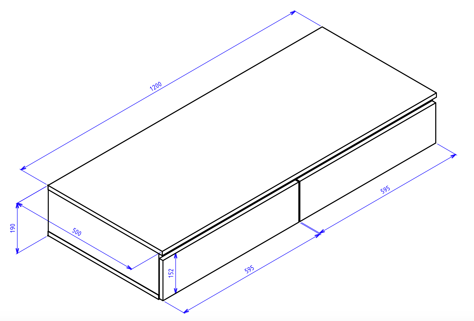 Biurko toaletka Bemmi wisząca z szufladami 120 cm dąb lindberg