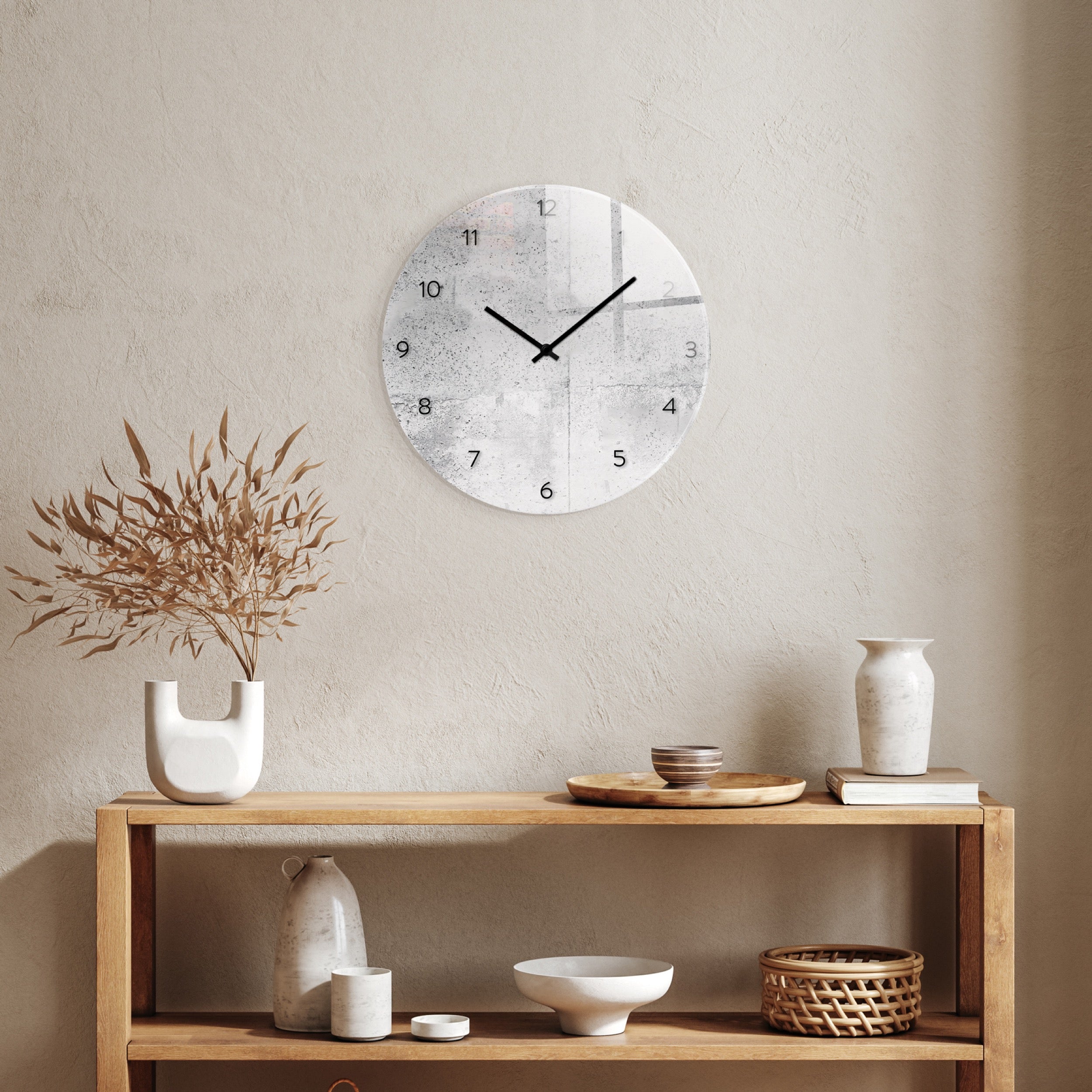 Zegar ścienny Wall średnica 30 cm szary