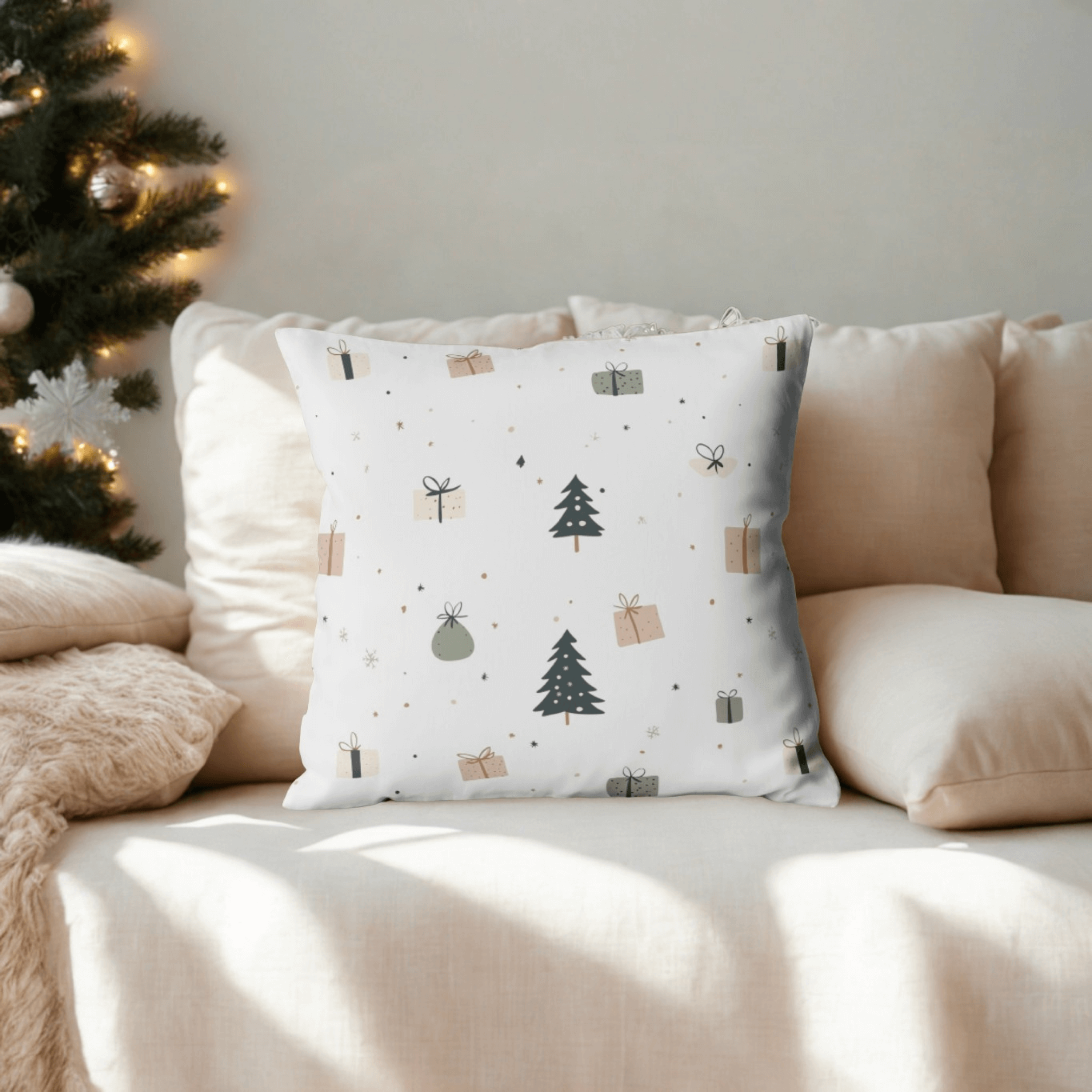Poszewka Winter 40x40 cm prezenty pod choinką