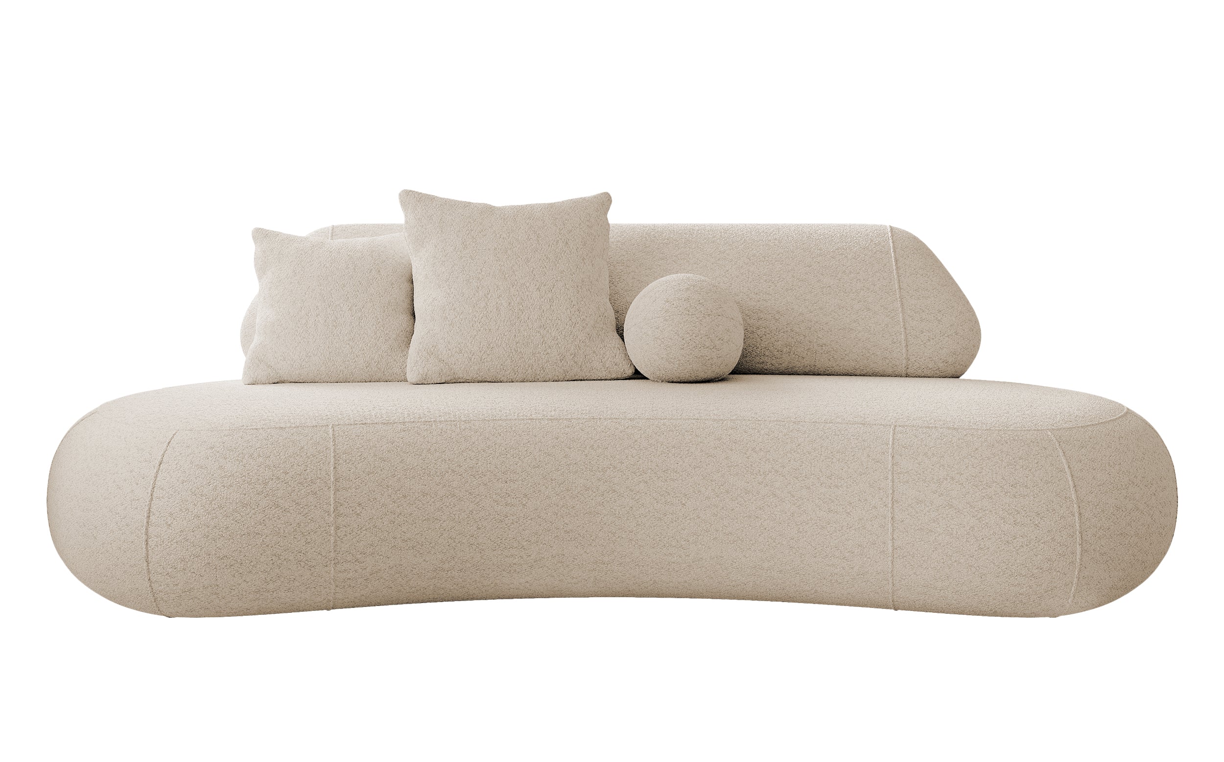 Sofa trzyosobowa Balme jasnobeżowa boucle
