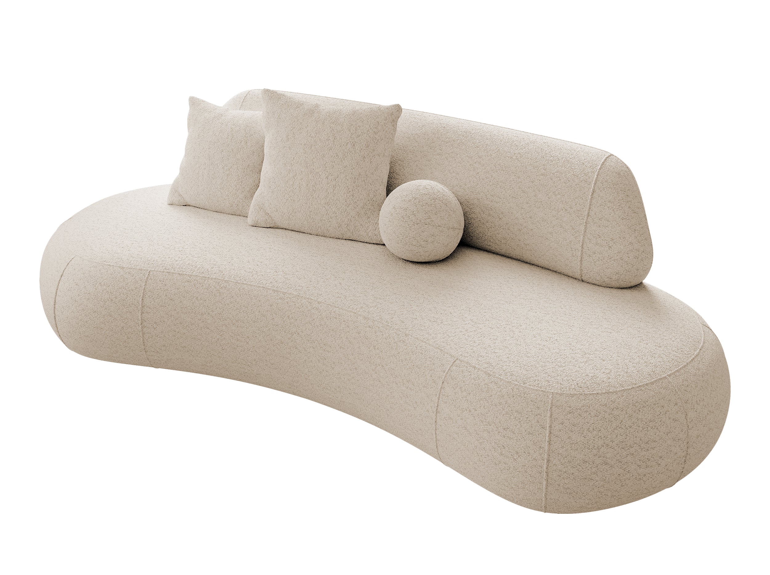 Sofa trzyosobowa Balme jasnobeżowa boucle