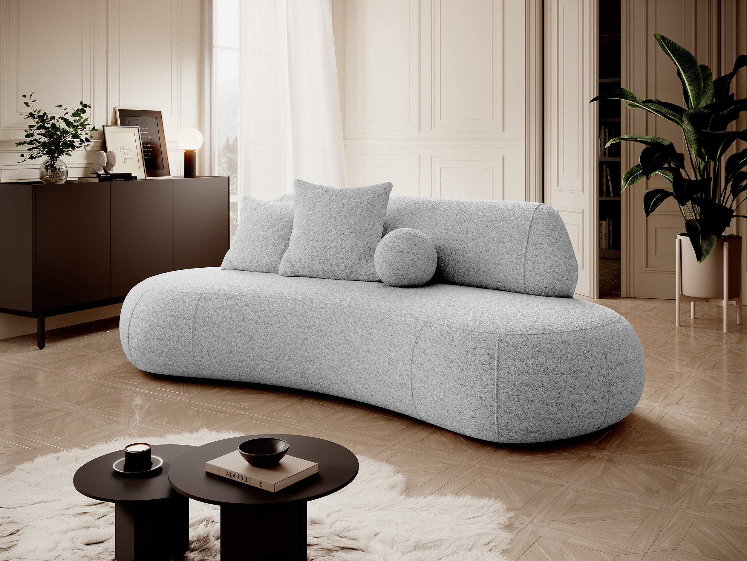 Sofa trzyosobowa Balme jasnoszara boucle