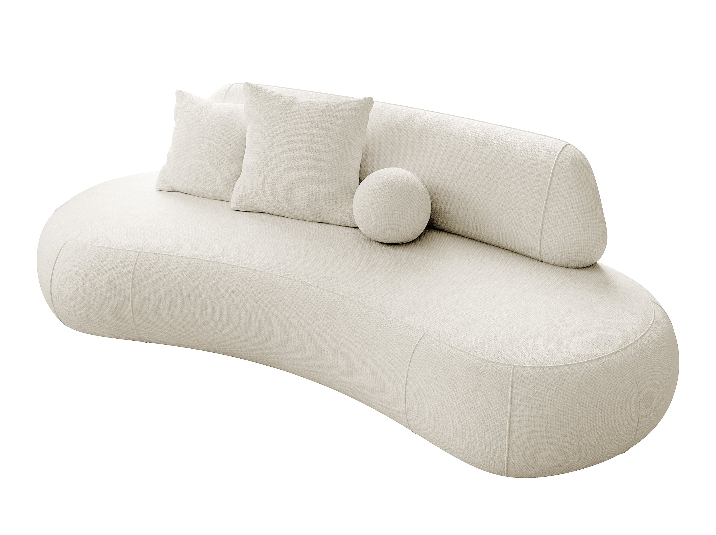 Sofa trzyosobowa Balme kremowa w tkaninie łatwoczyszczącej