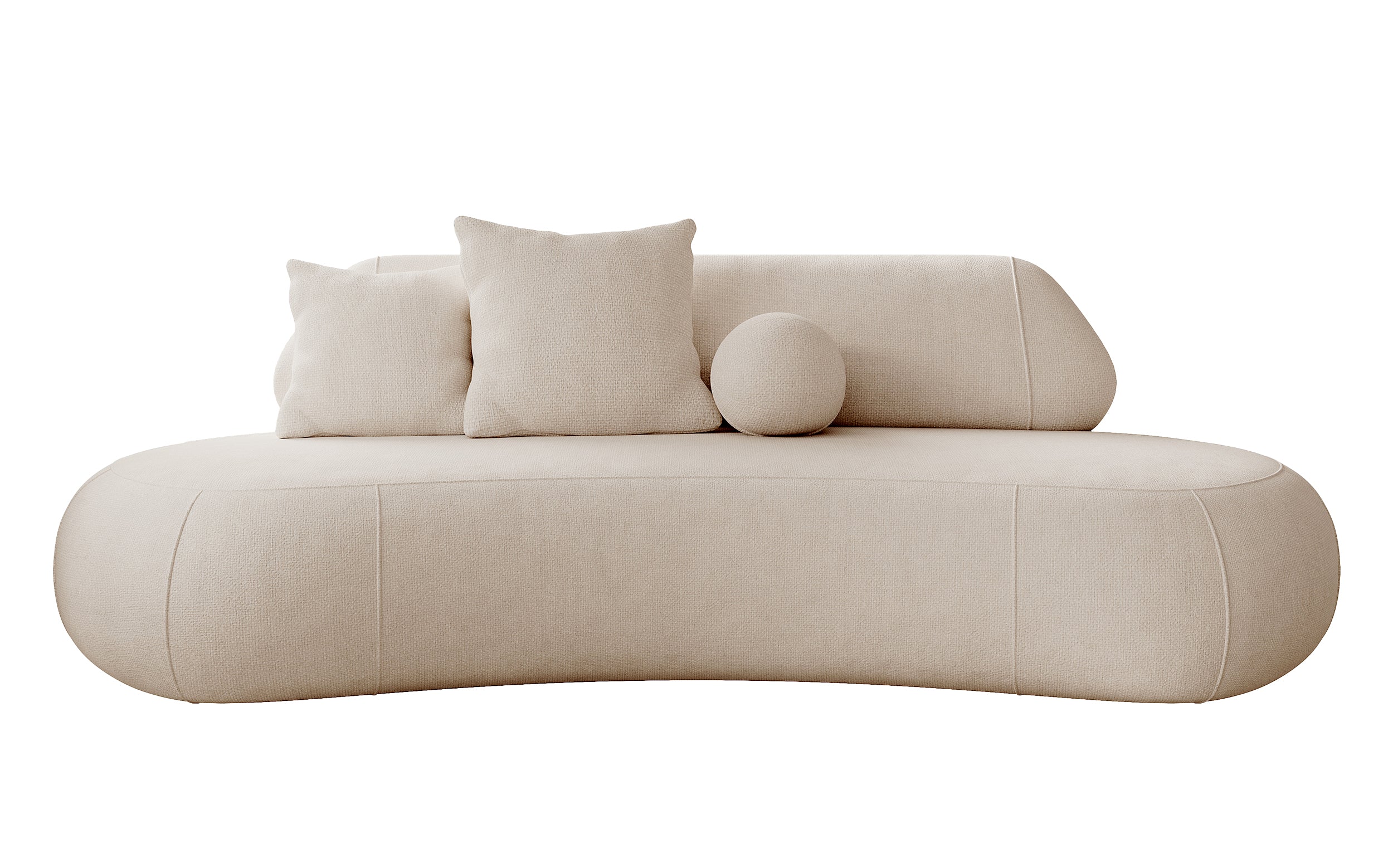 Sofa trzyosobowa Balme beżowa w tkaninie łatwoczyszczącej