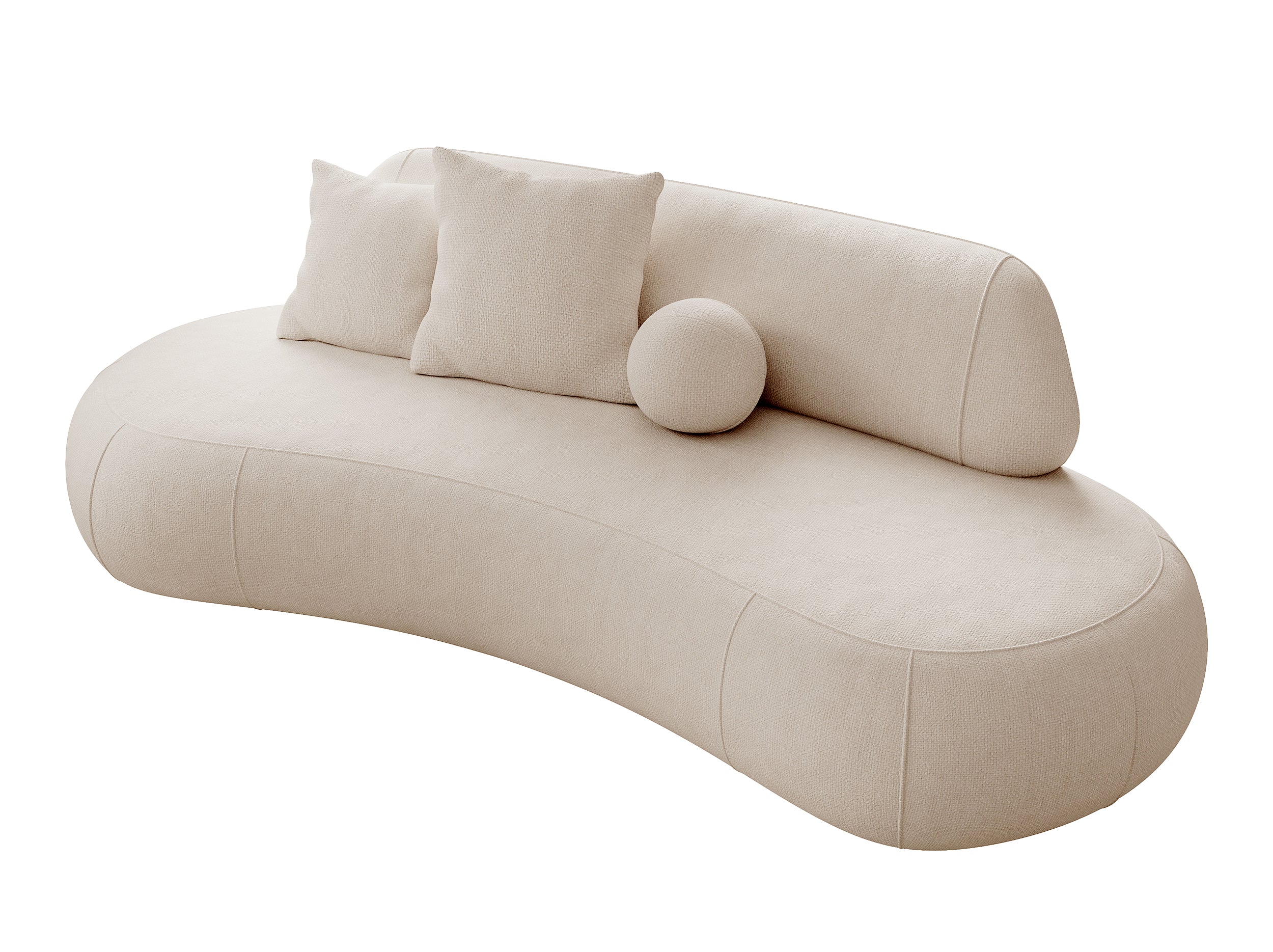 Sofa trzyosobowa Balme beżowa w tkaninie łatwoczyszczącej