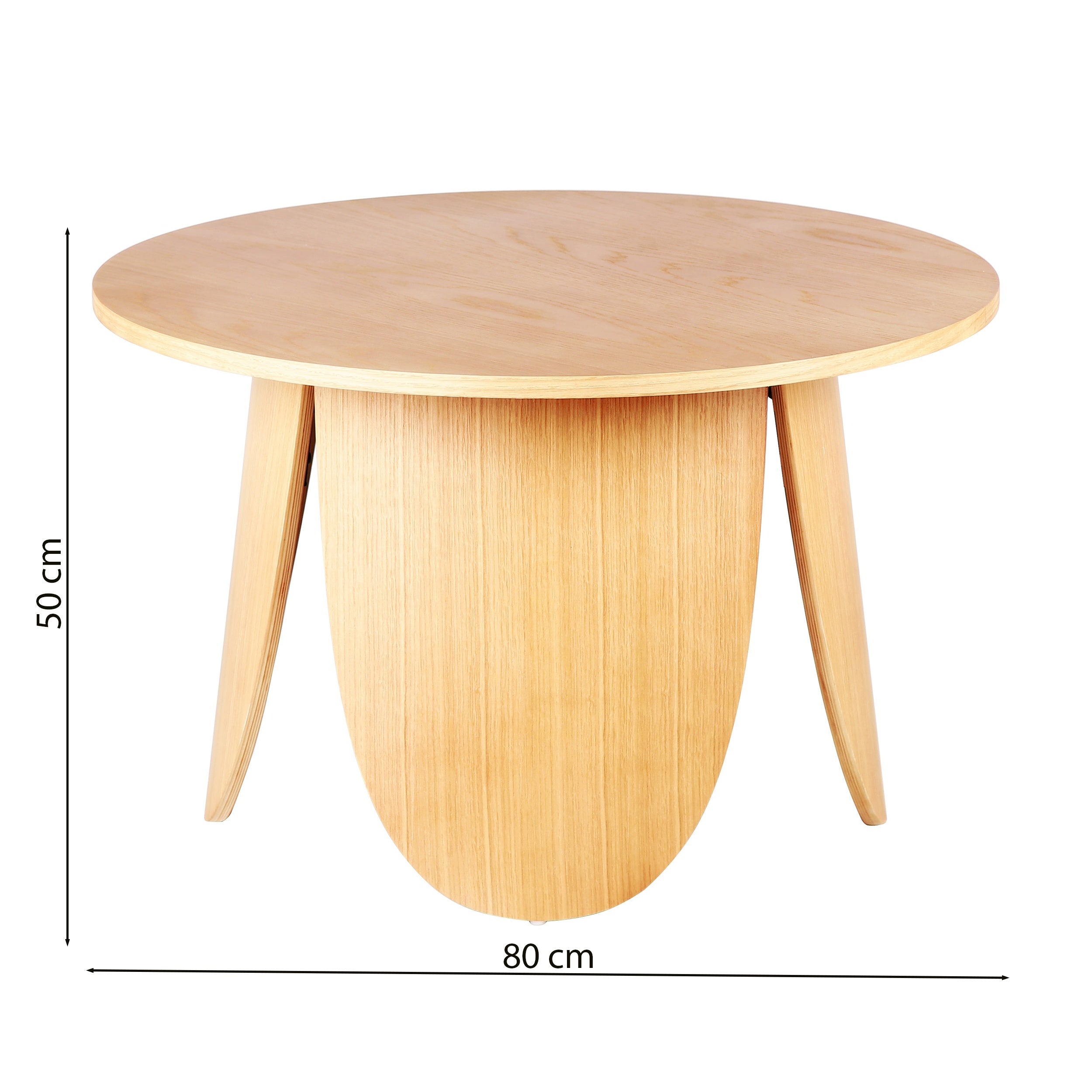 Stolik kawowy okrągły Vivially średnica 80 cm dąb naturalny