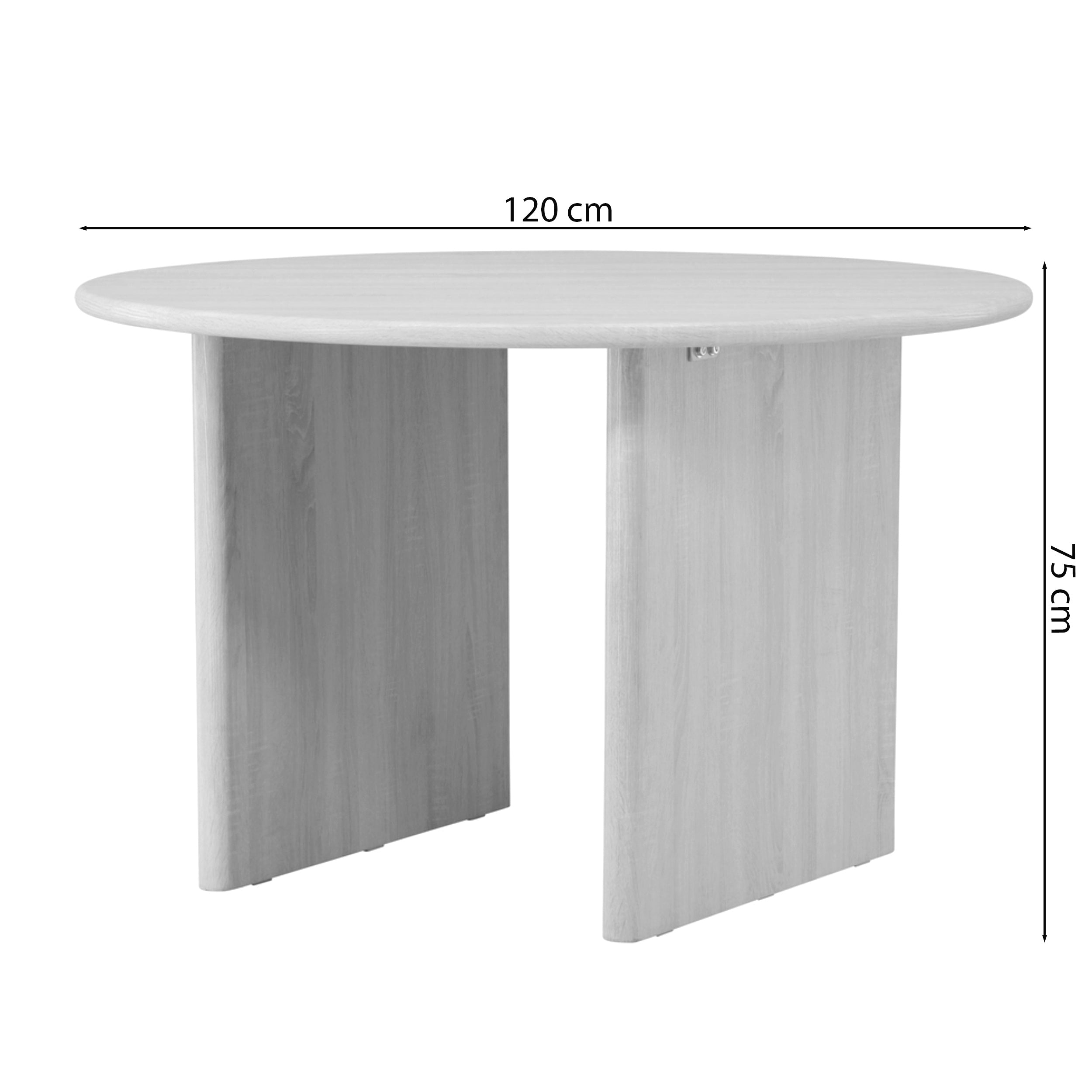 Stół do jadalni Invele okrągły blat 120 cm dąb czarny