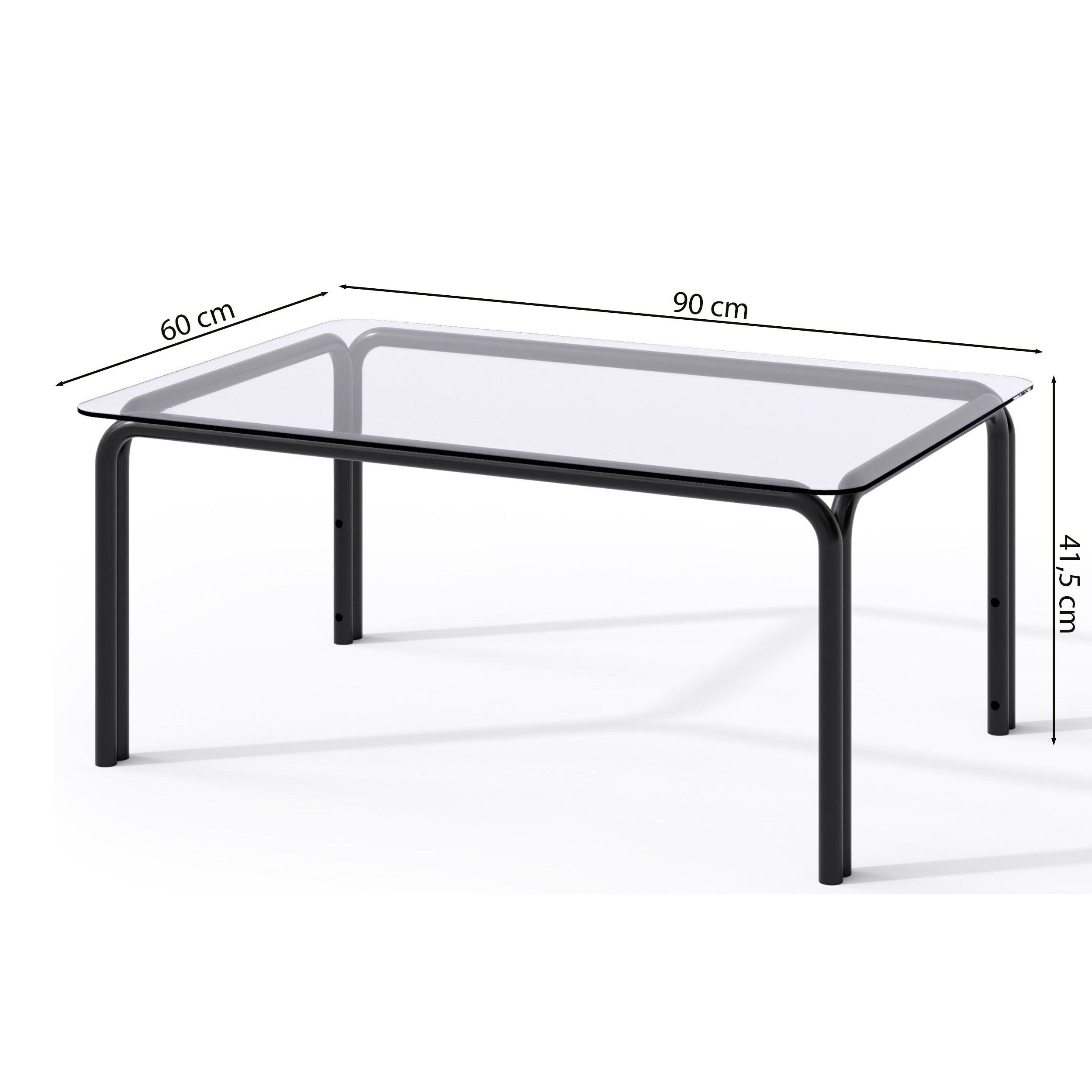 Stolik ogrodowy Worcully 90x60 cm ze szklanym blatem