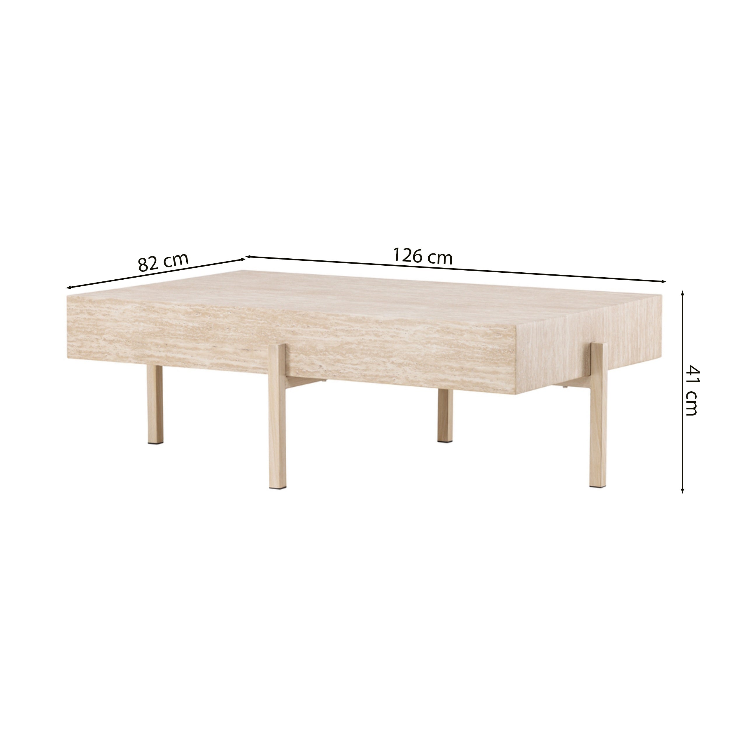 Stolik kawowy Vadholmen 126x82 cm bielony