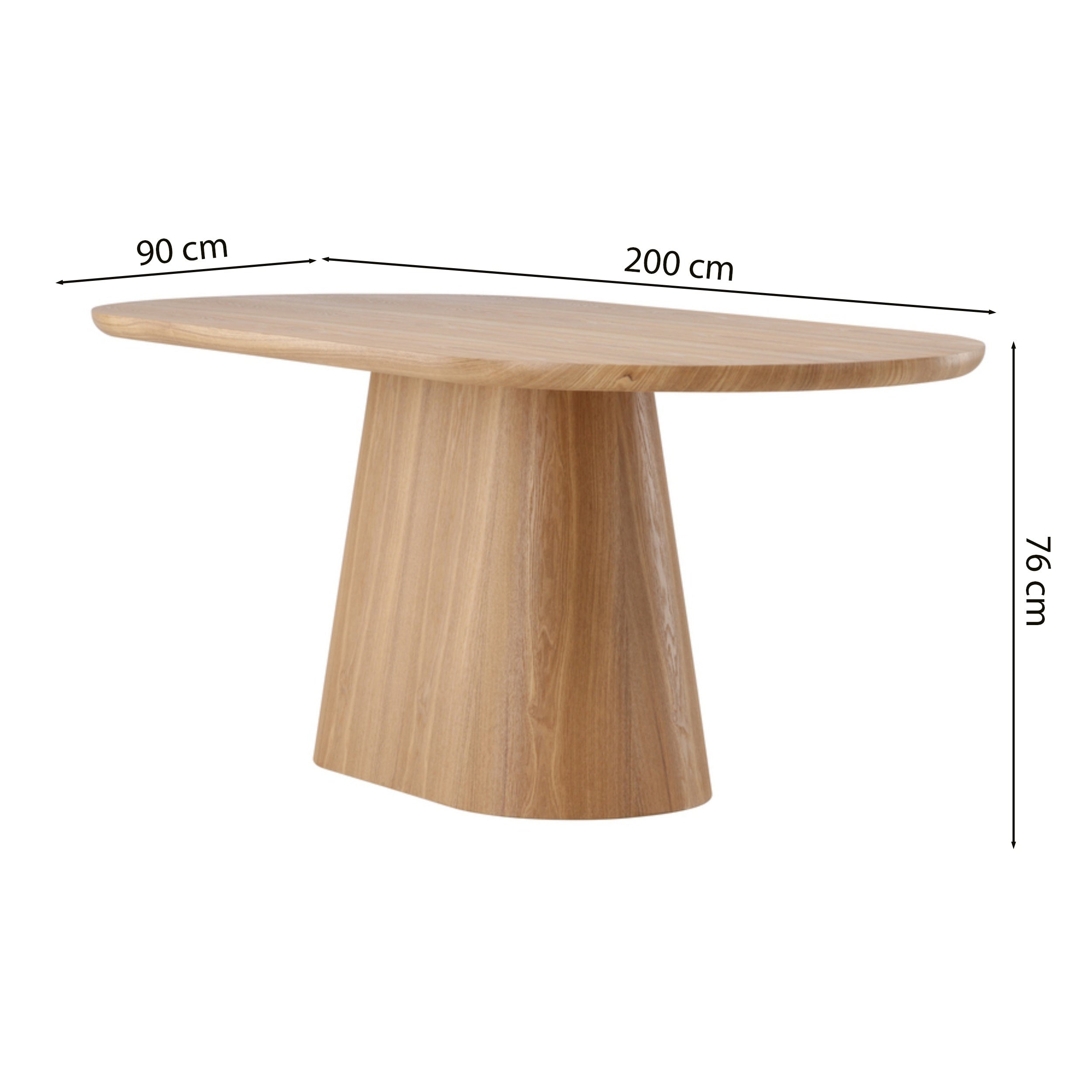 Stół do jadalni Simurry owalny 200x90 cm dąb naturalny