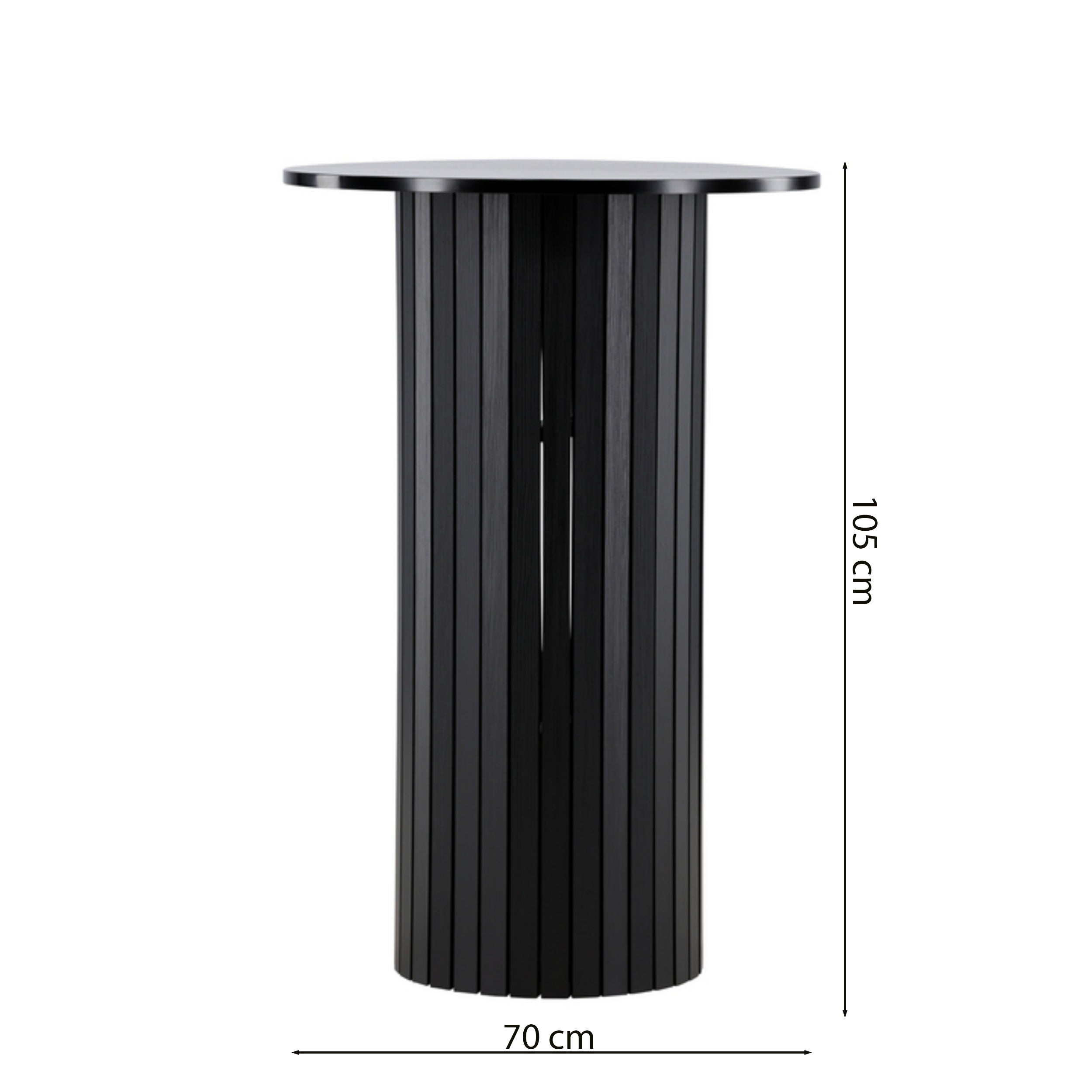 Stolik barowy Hydrown średnica 70 cm dąb czarny