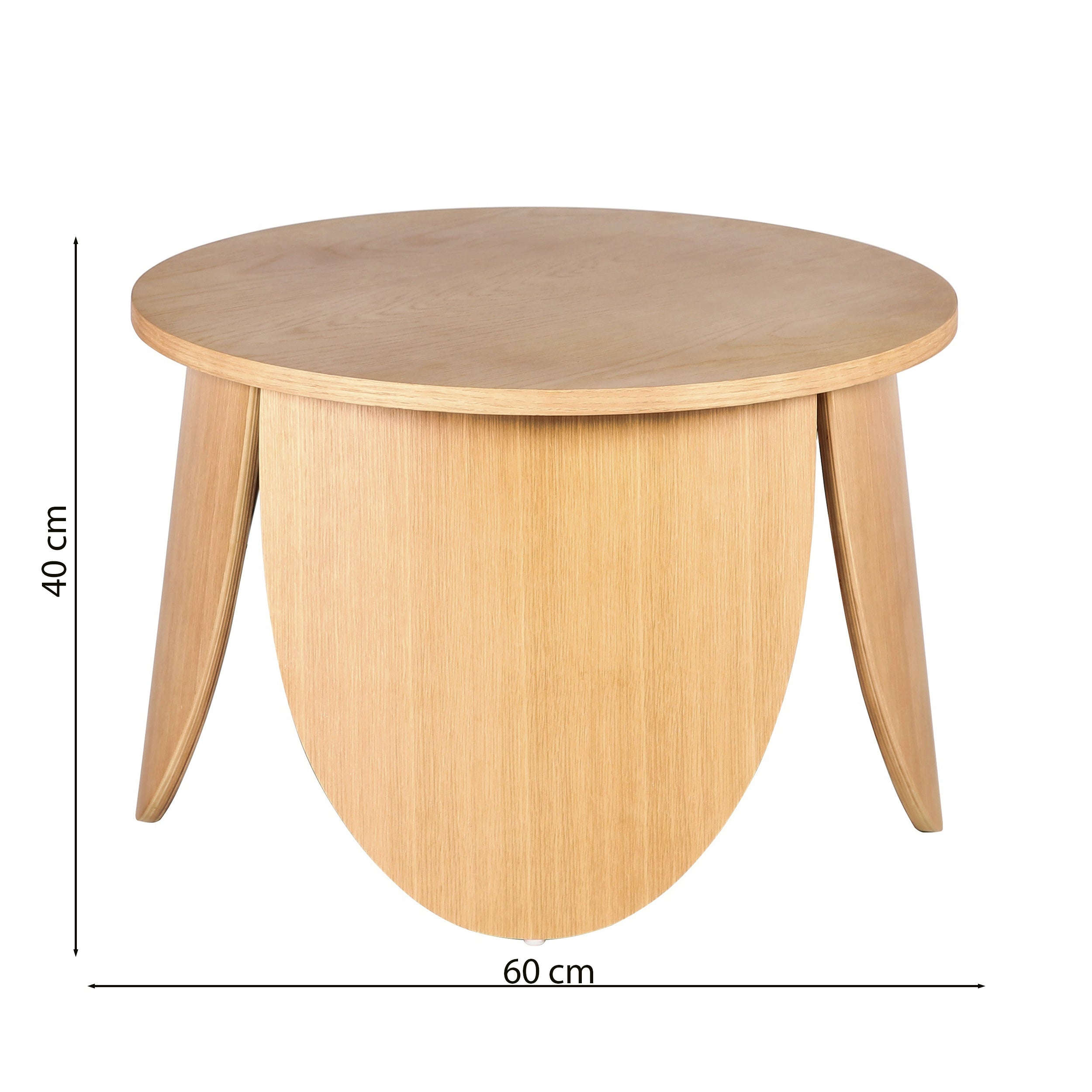 Stolik kawowy okrągły Vivially średnica 60 cm dąb naturalny