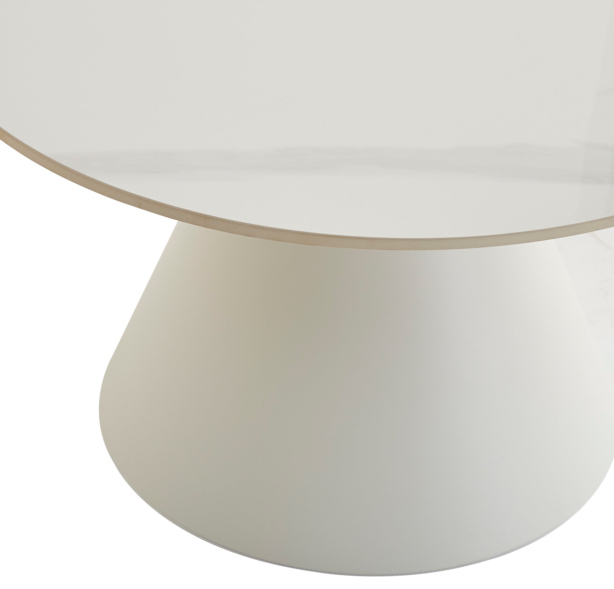 Zestaw stolików kawowych Blonco okrągłe 50 i 70 cm białe z kamiennym blatem i metalową podstawą