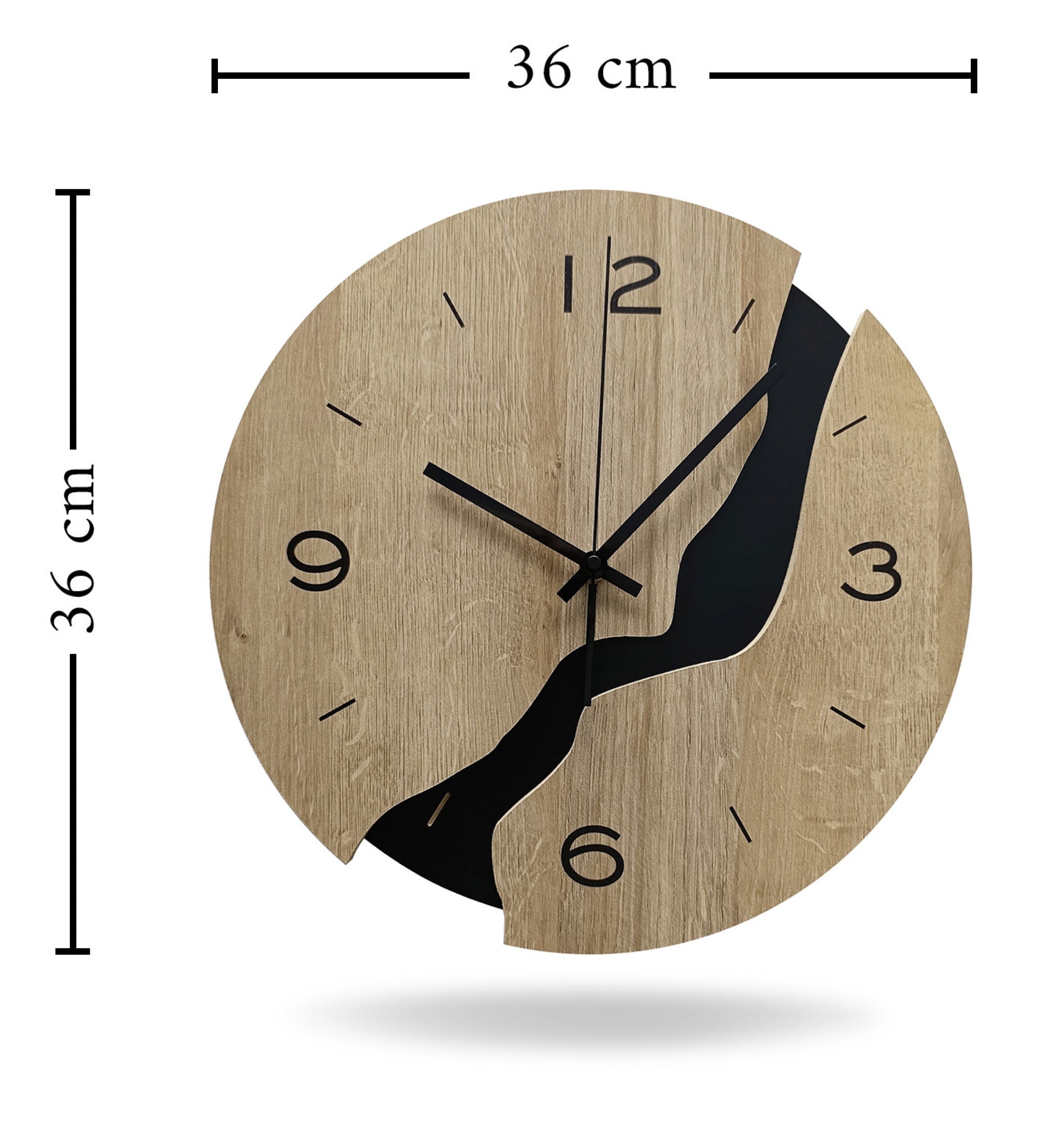 Zegar ścienny Billy średnica 36 cm czarno-brązowy