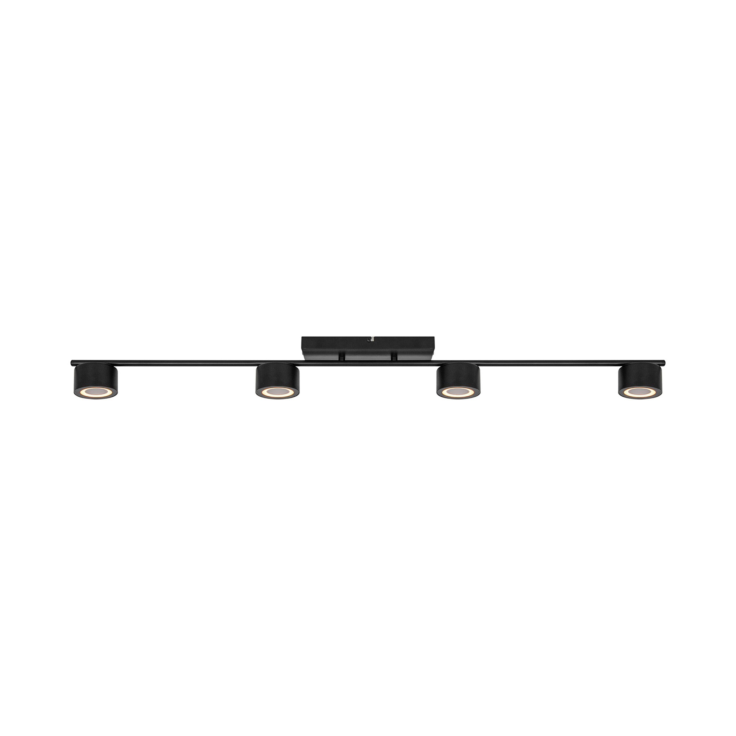 Plafon Clyde LED x4 czarny z funkcją ściemniania