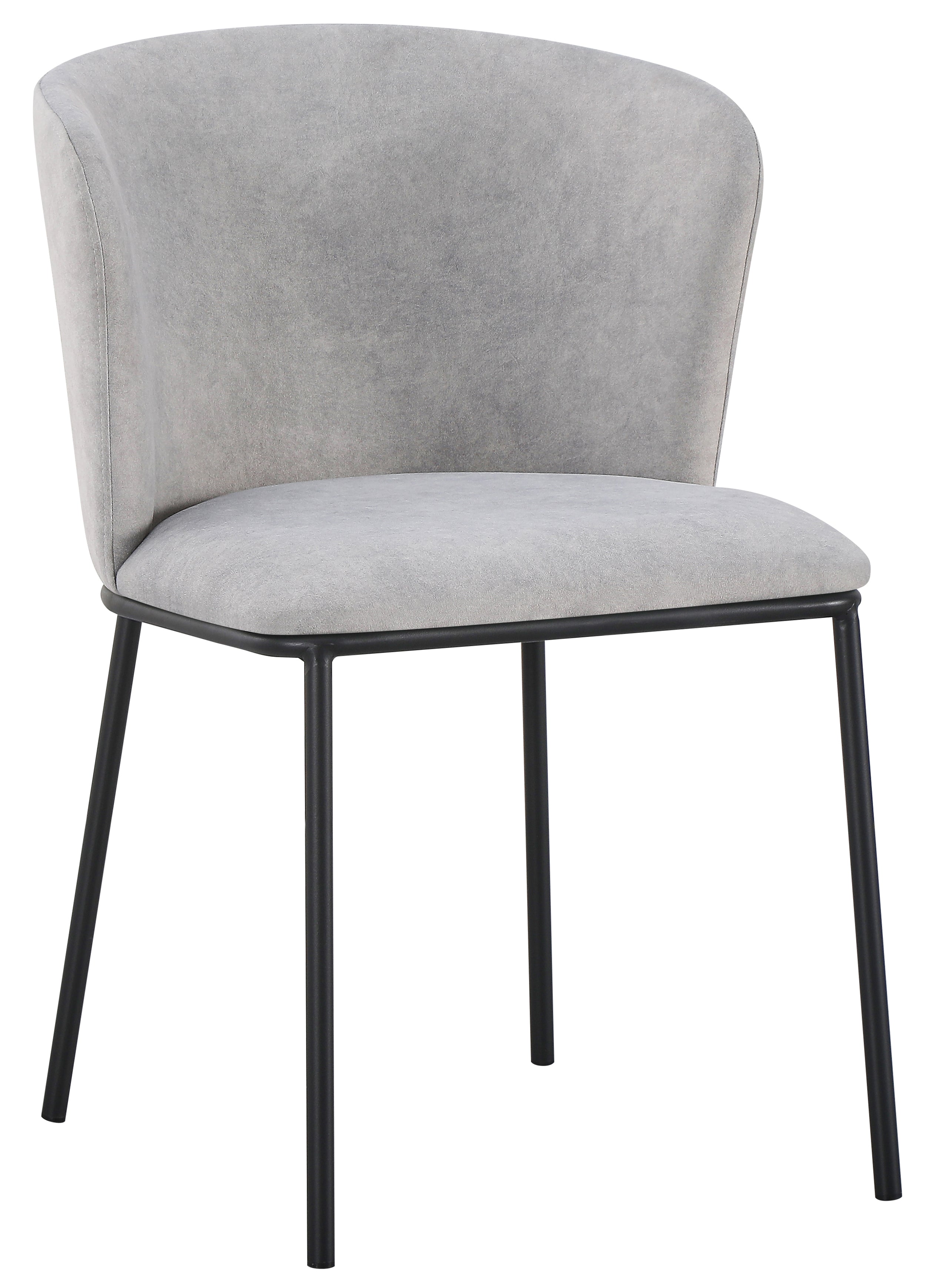 Krzesło tapicerowane Carble w tkaninie łatwoczyszczącej jasnoszary welur