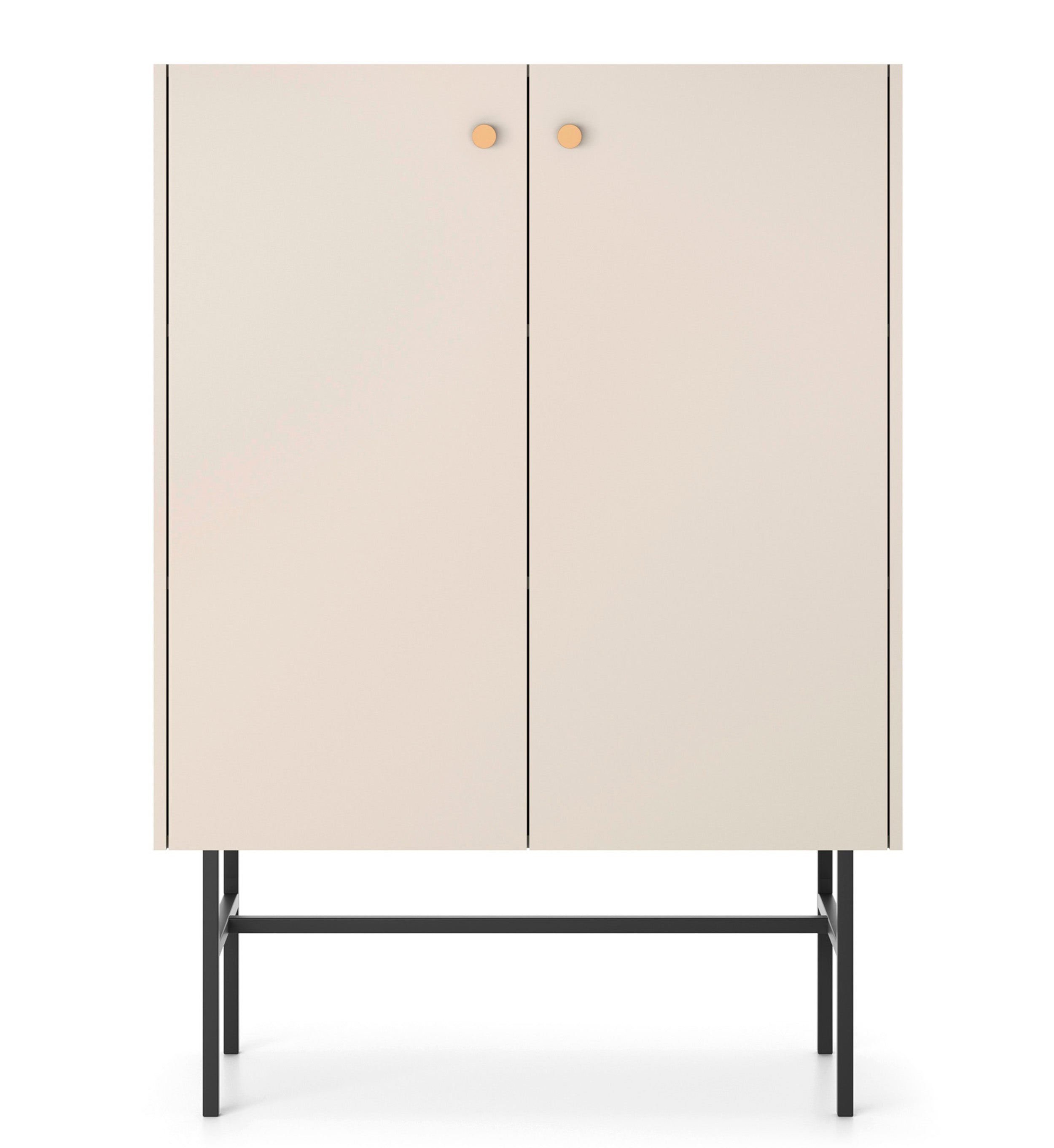 Komoda wysoka Divenos dwudrzwiowa 93 cm Szary beż