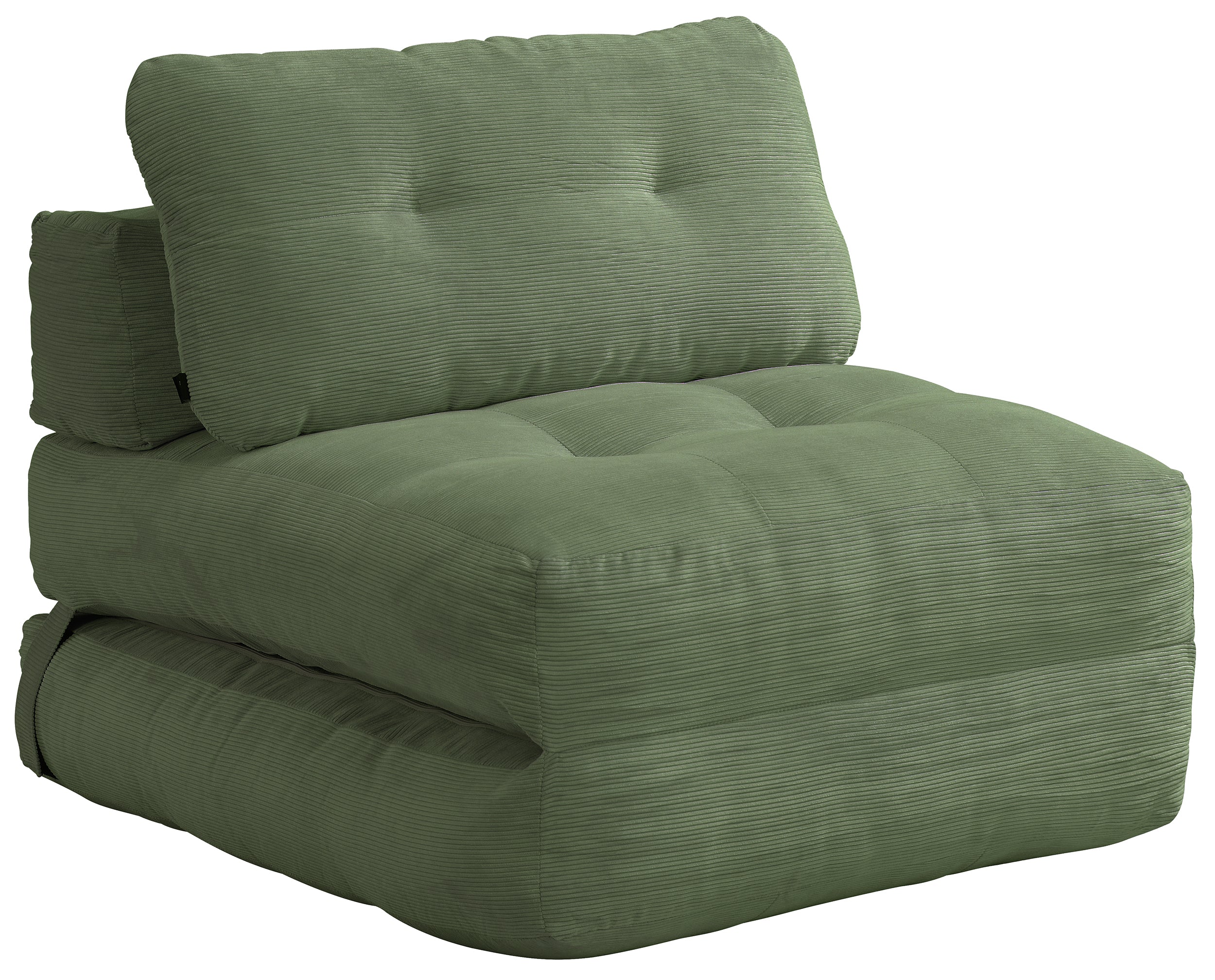 Fotel rozkładany Milessive zielony sztruks