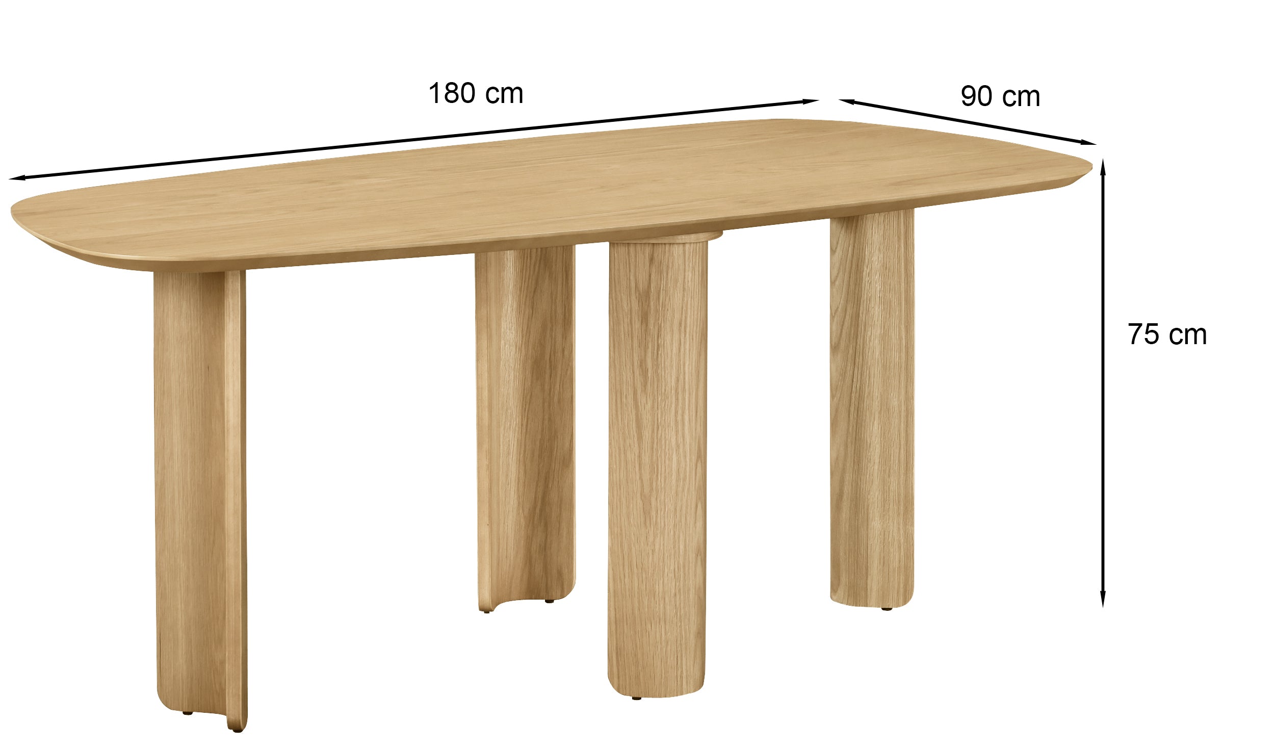 Stół do jadalni Calnes 180x90 cm dąb naturalny