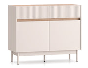 Komoda dwudrzwiowa Dunea z dwiema szufladami 104 cm kaszmir/dąb