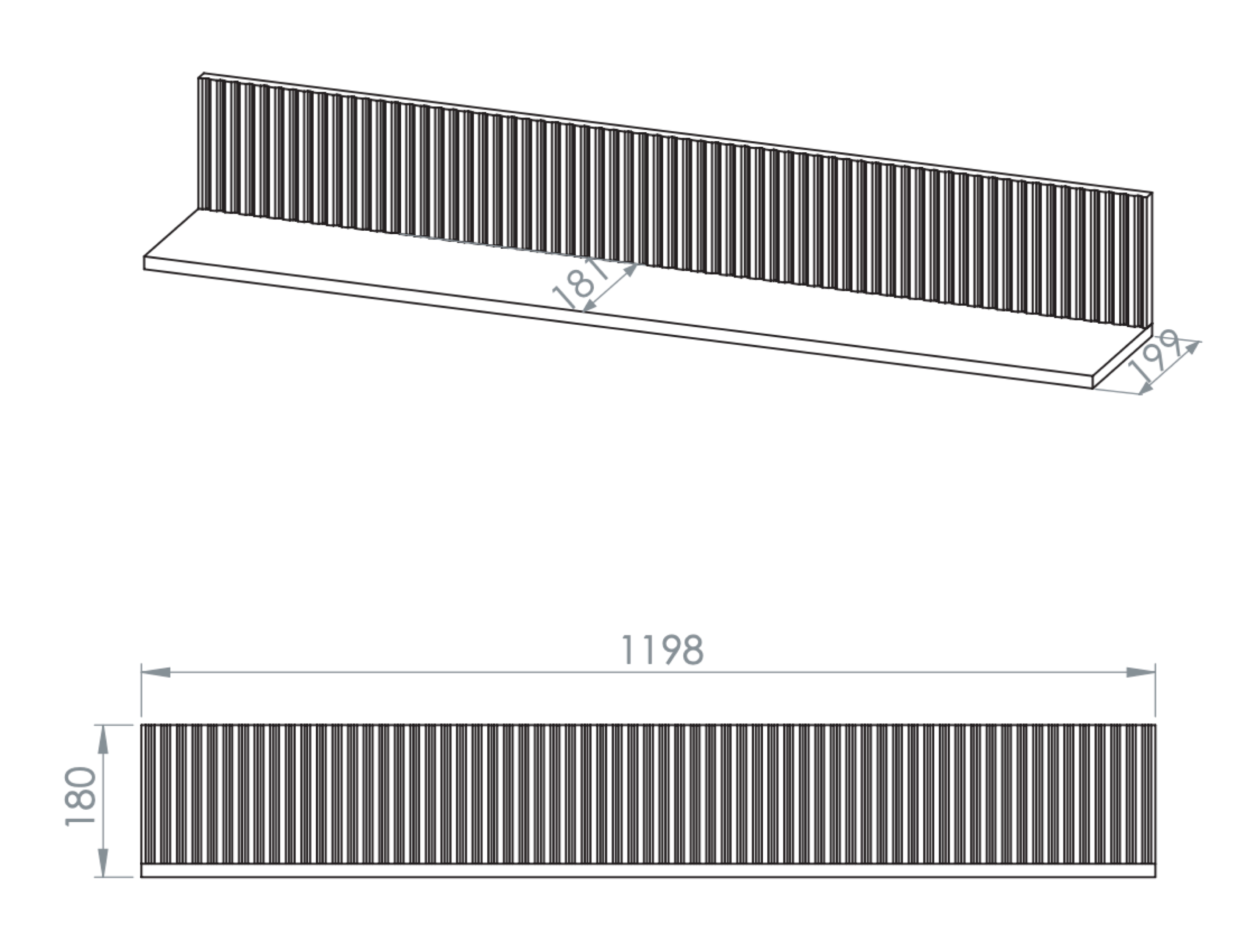 Półka wisząca Dunea 120 cm kaszmir