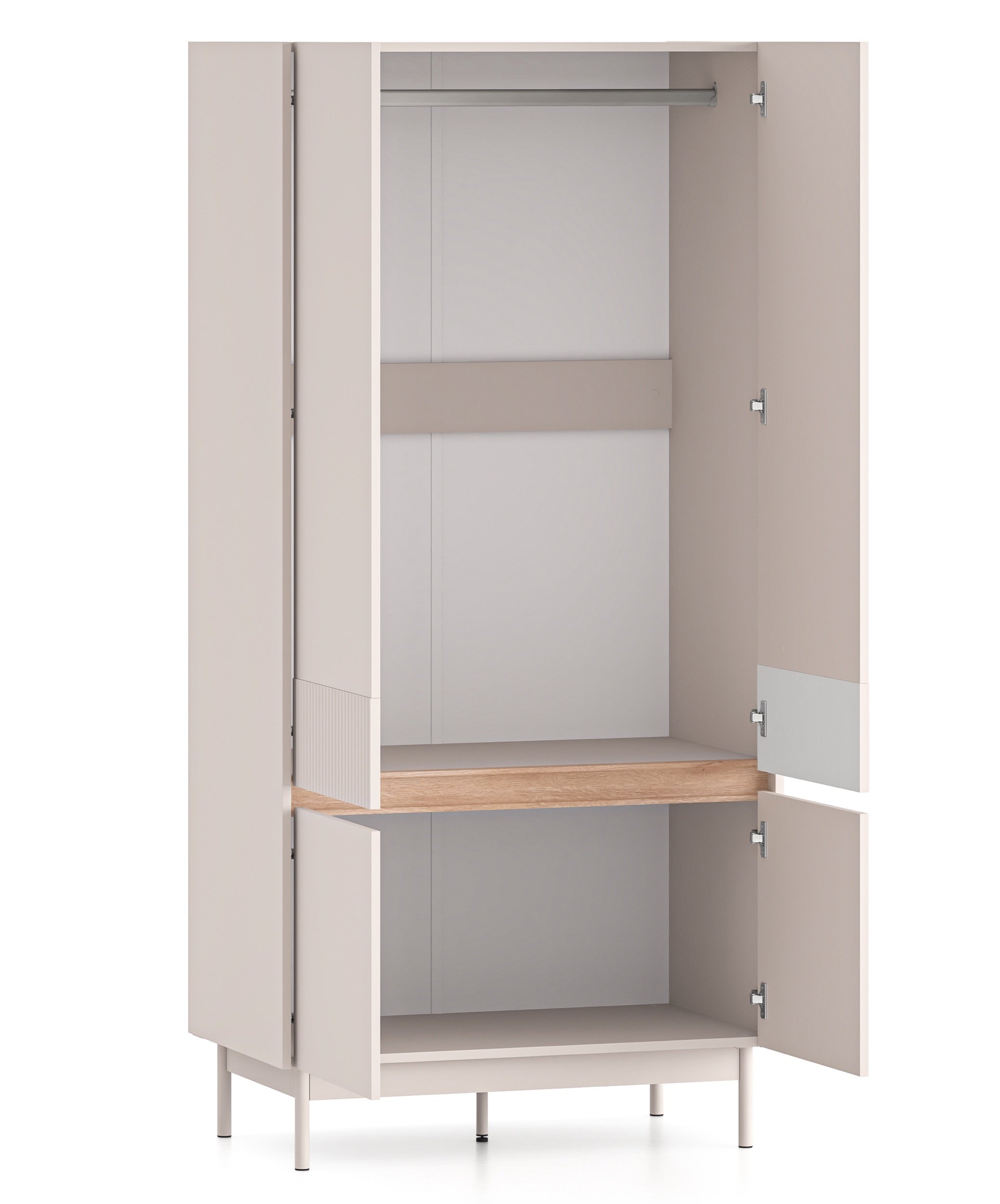 Szafa czterodrzwiowa Dunea 92 cm kaszmir/dąb