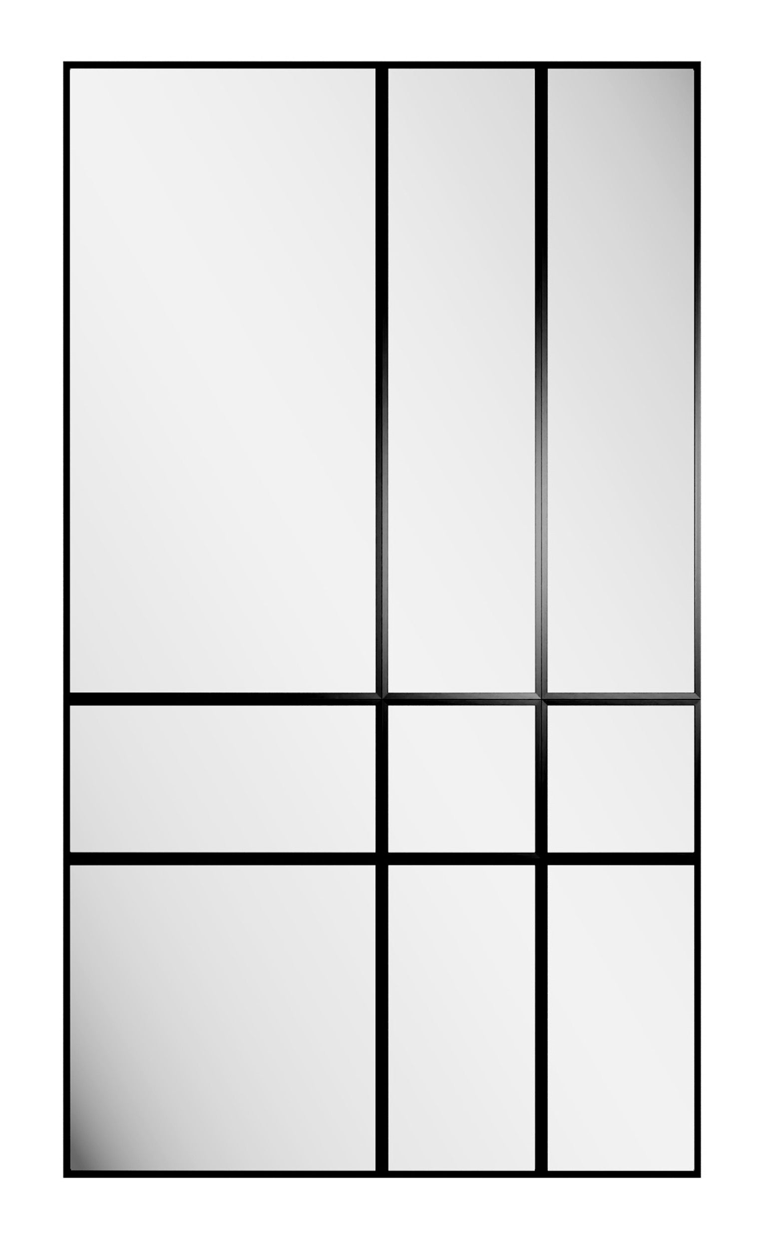 Zestaw paneli lustrzanych Sirius 245x140 cm czarna rama