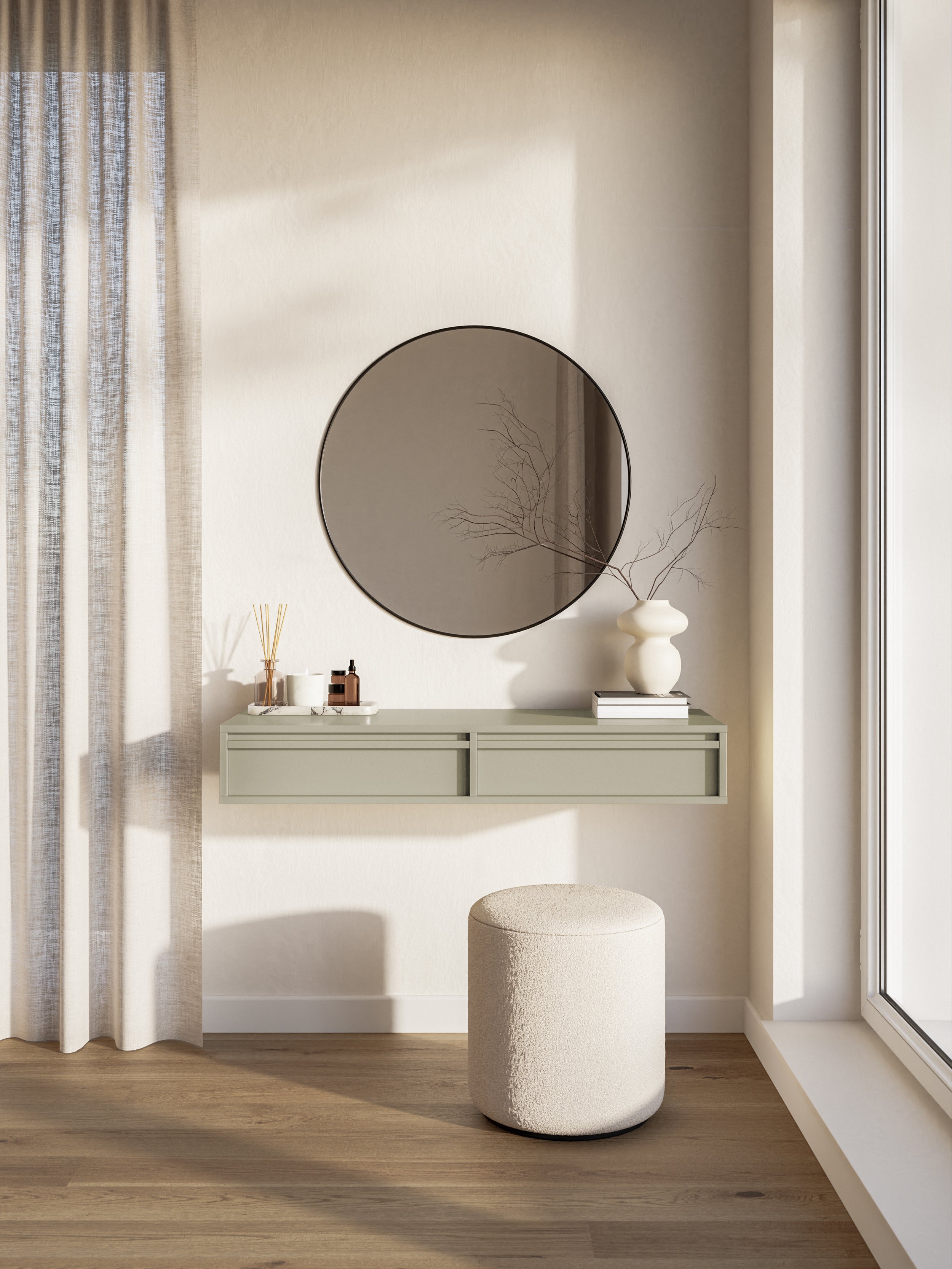 Toaletka Evo z szufladami wisząca 110 cm kaszmir