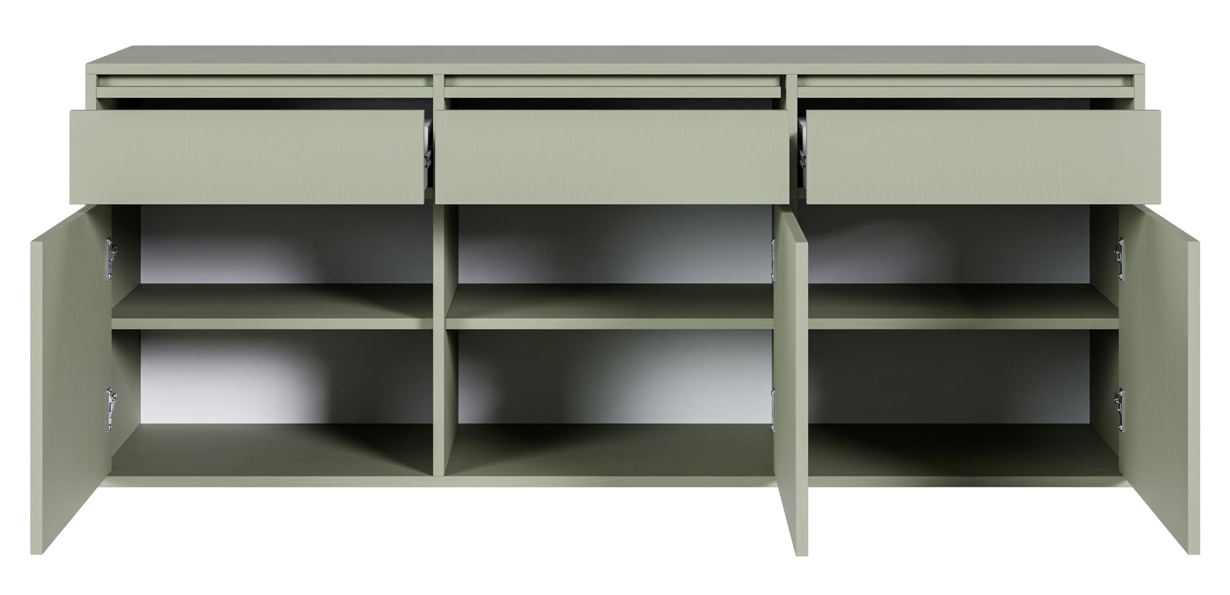Komoda trzydrzwiowa Evo z szufladami wisząca 154 cm Szałwiowy