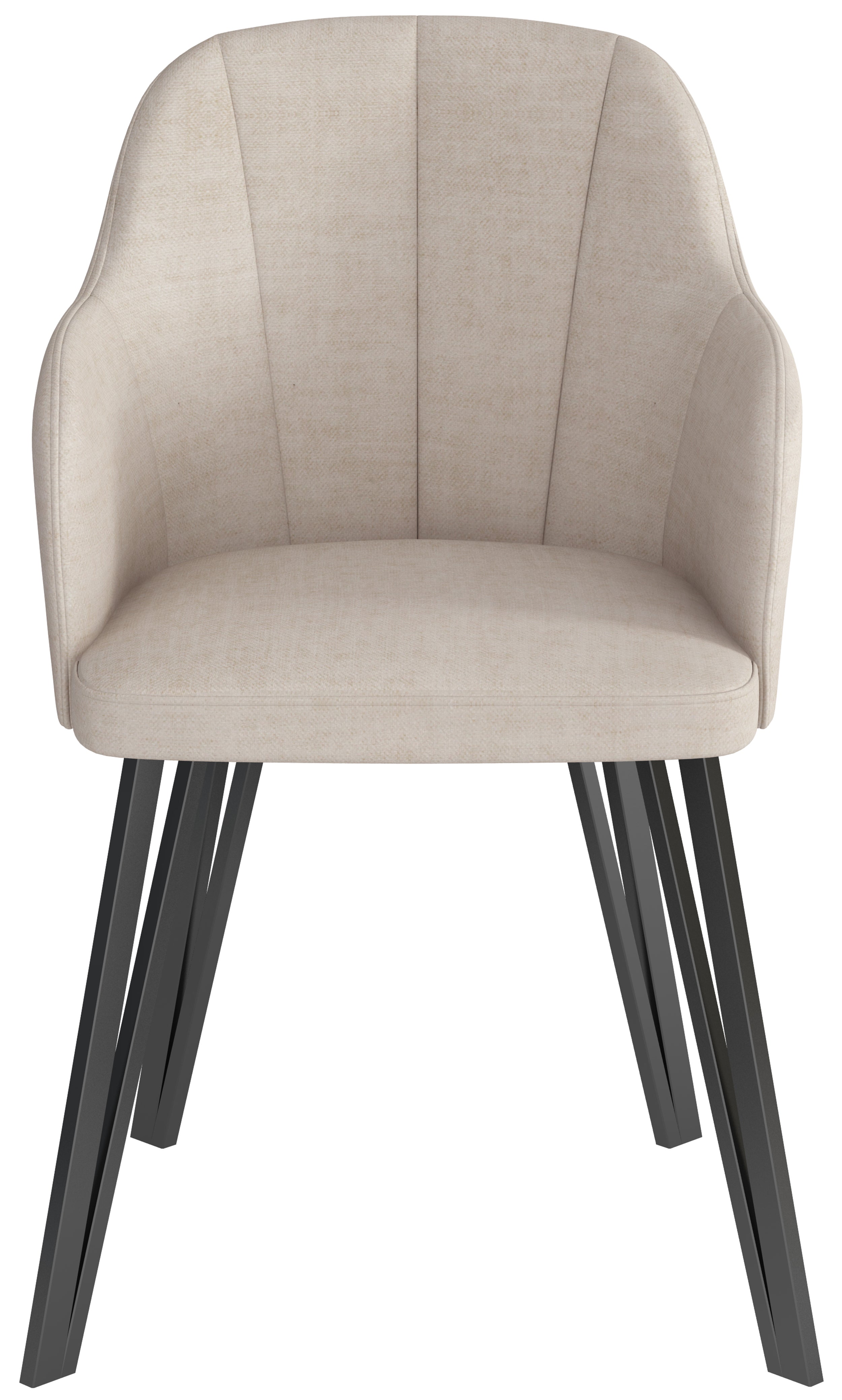 Krzesło tapicerowane do jadalni Livanno beżowe z czarnymi nogami