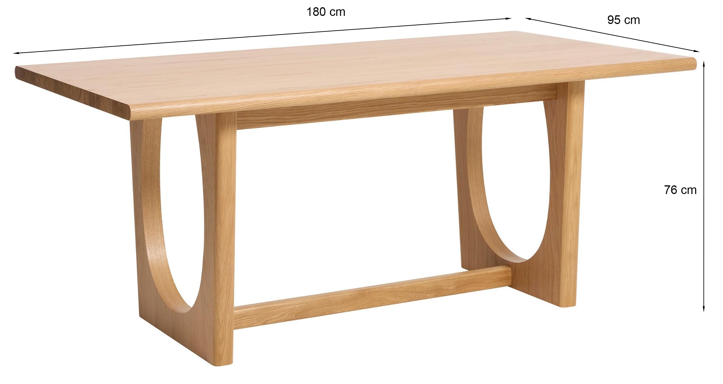 Stół do jadalni Vertles 180x95 cm dąb naturalny