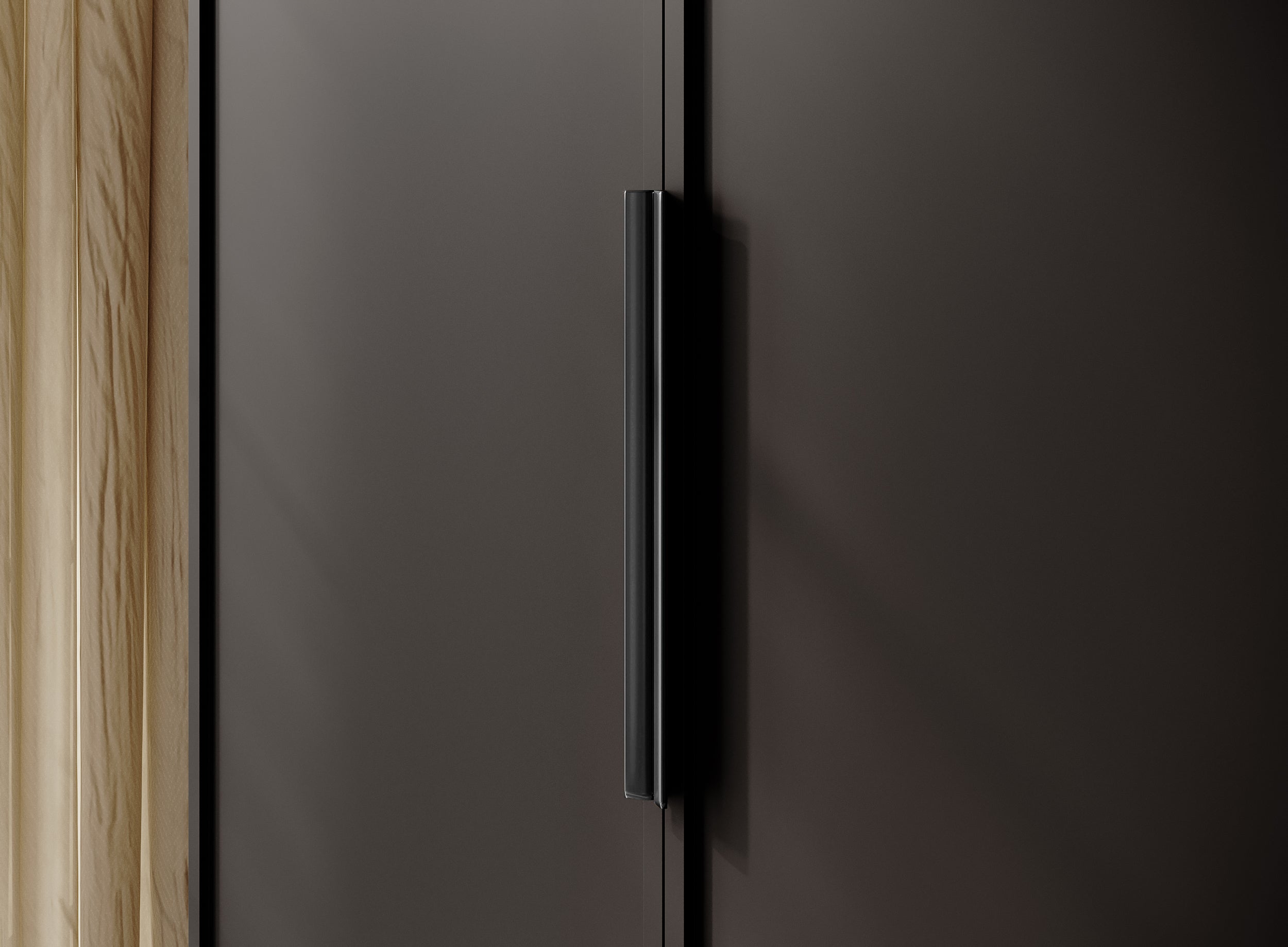 Szafa czterodrzwiowa Frame z dwoma drążkami 200 cm Czarna