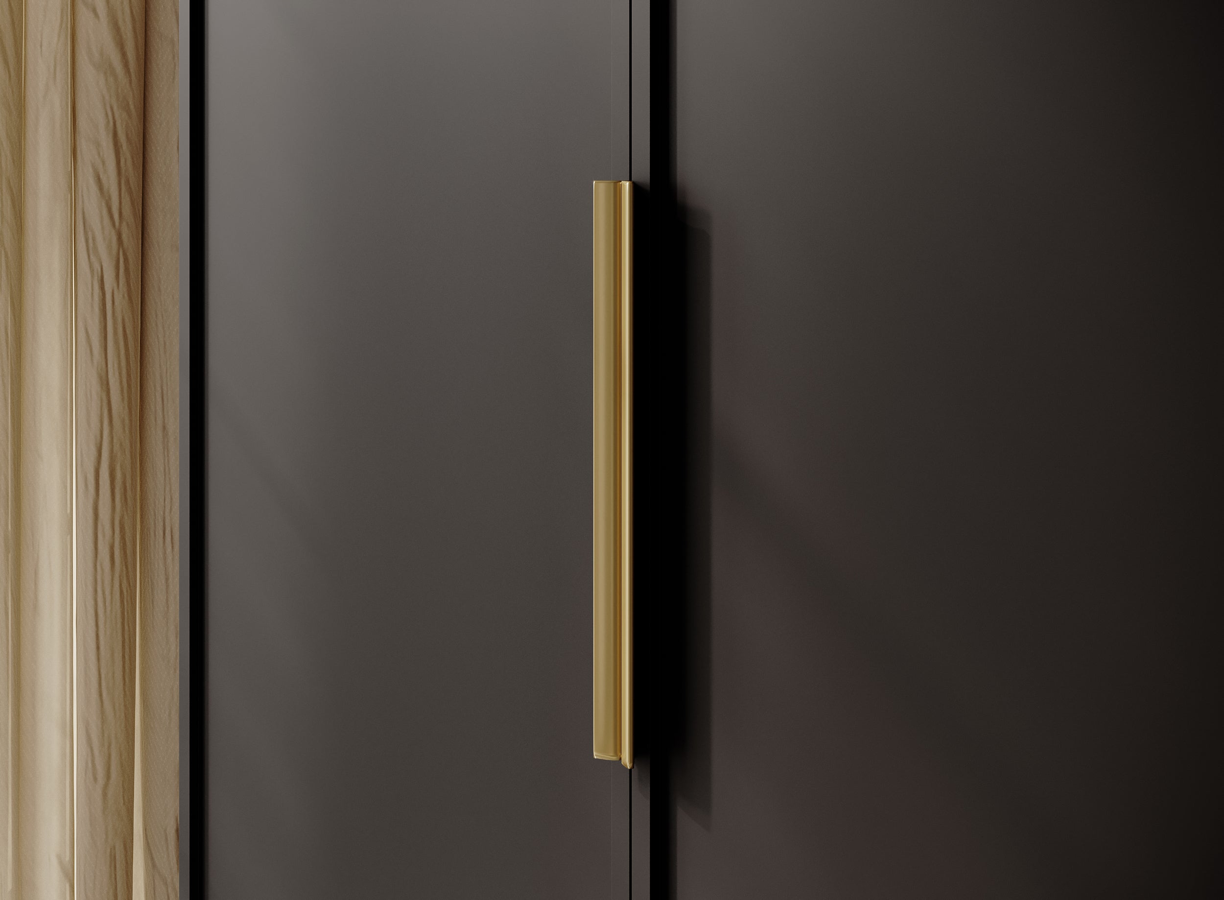Szafa czterodrzwiowa Frame z dwoma drążkami 200 cm Czarna
