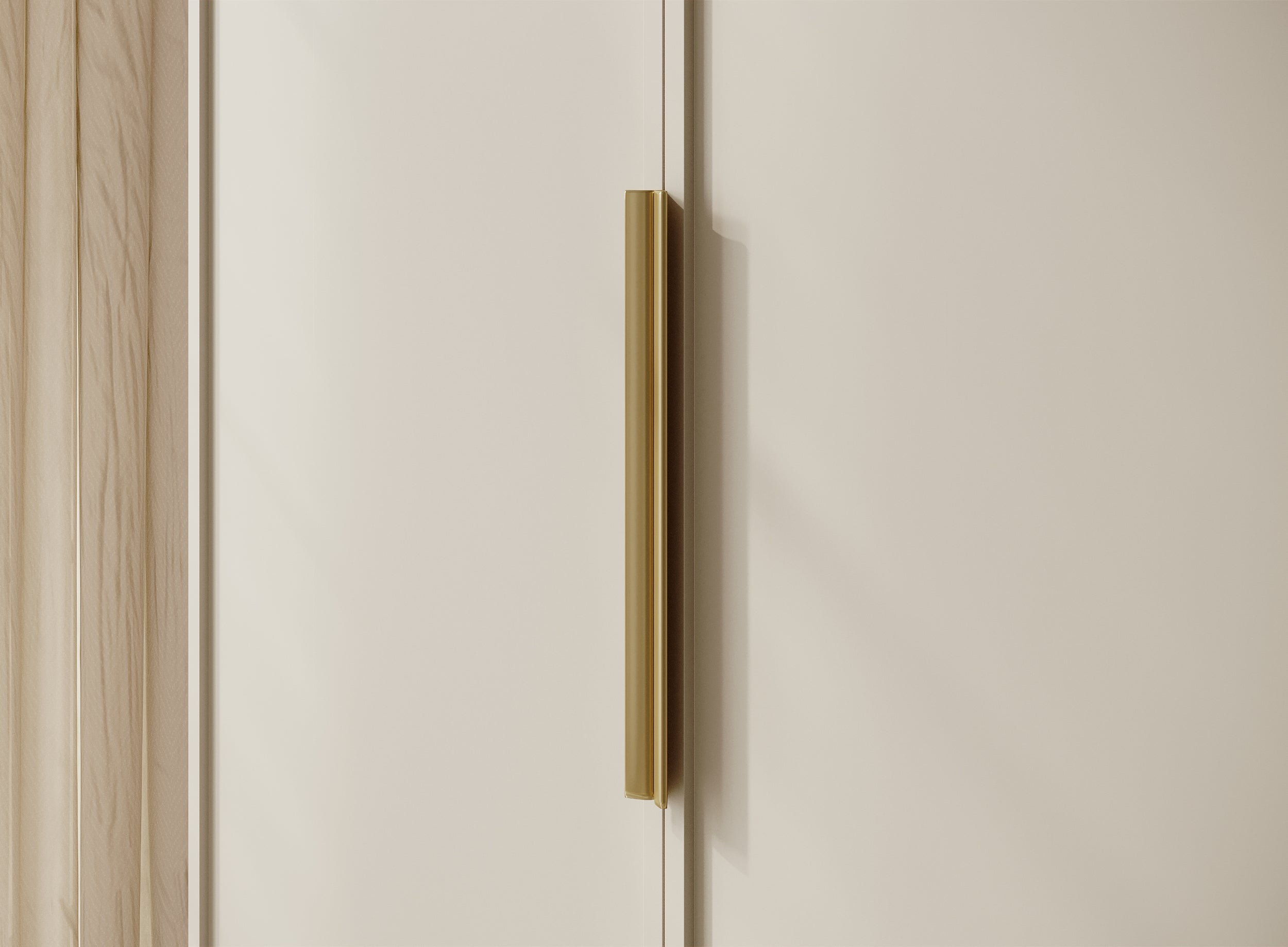 Szafa czterodrzwiowa Frame z drążkiem i półkami 200 cm Szary beż