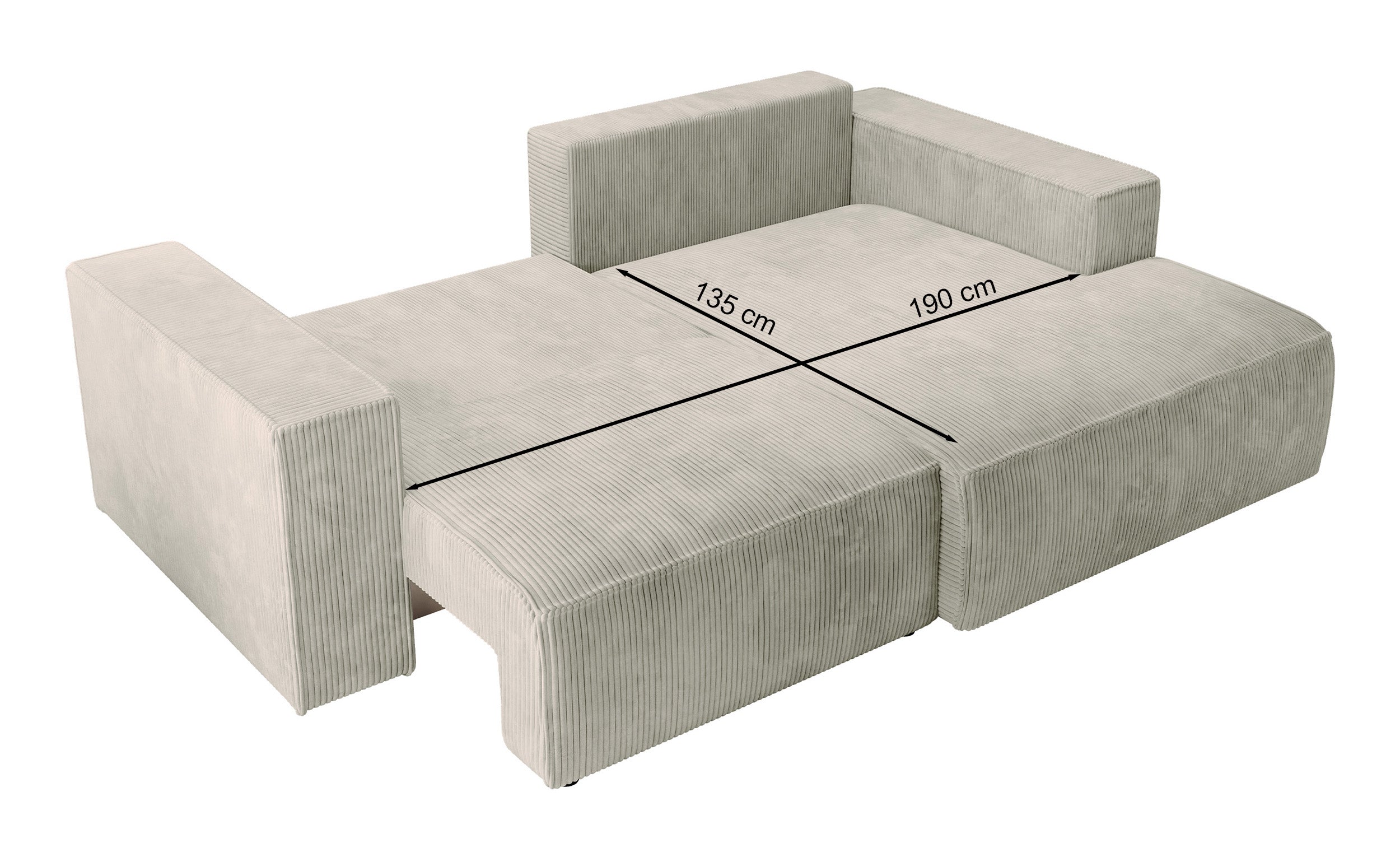 Narożnik z funkcją spania Farese mini L-kształtny prawostronny z pojemnikiem liliowy sztruks