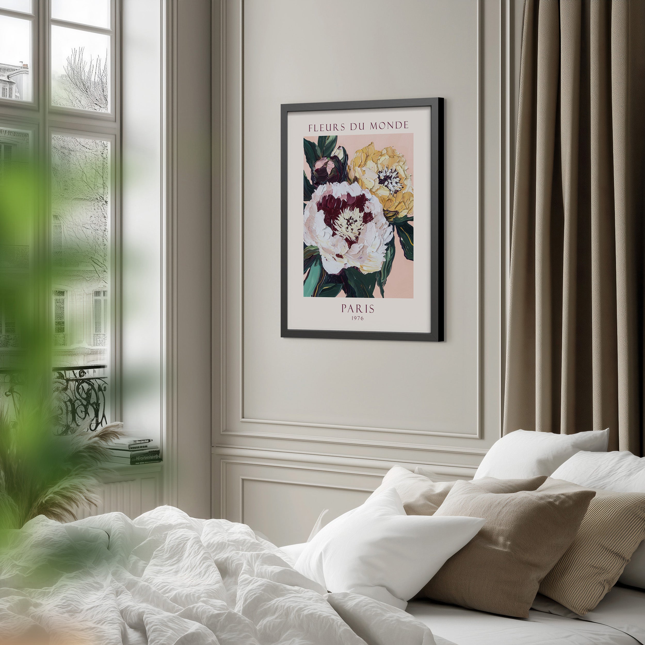 Obraz w czarnej ramie Flower Market 70x50 cm