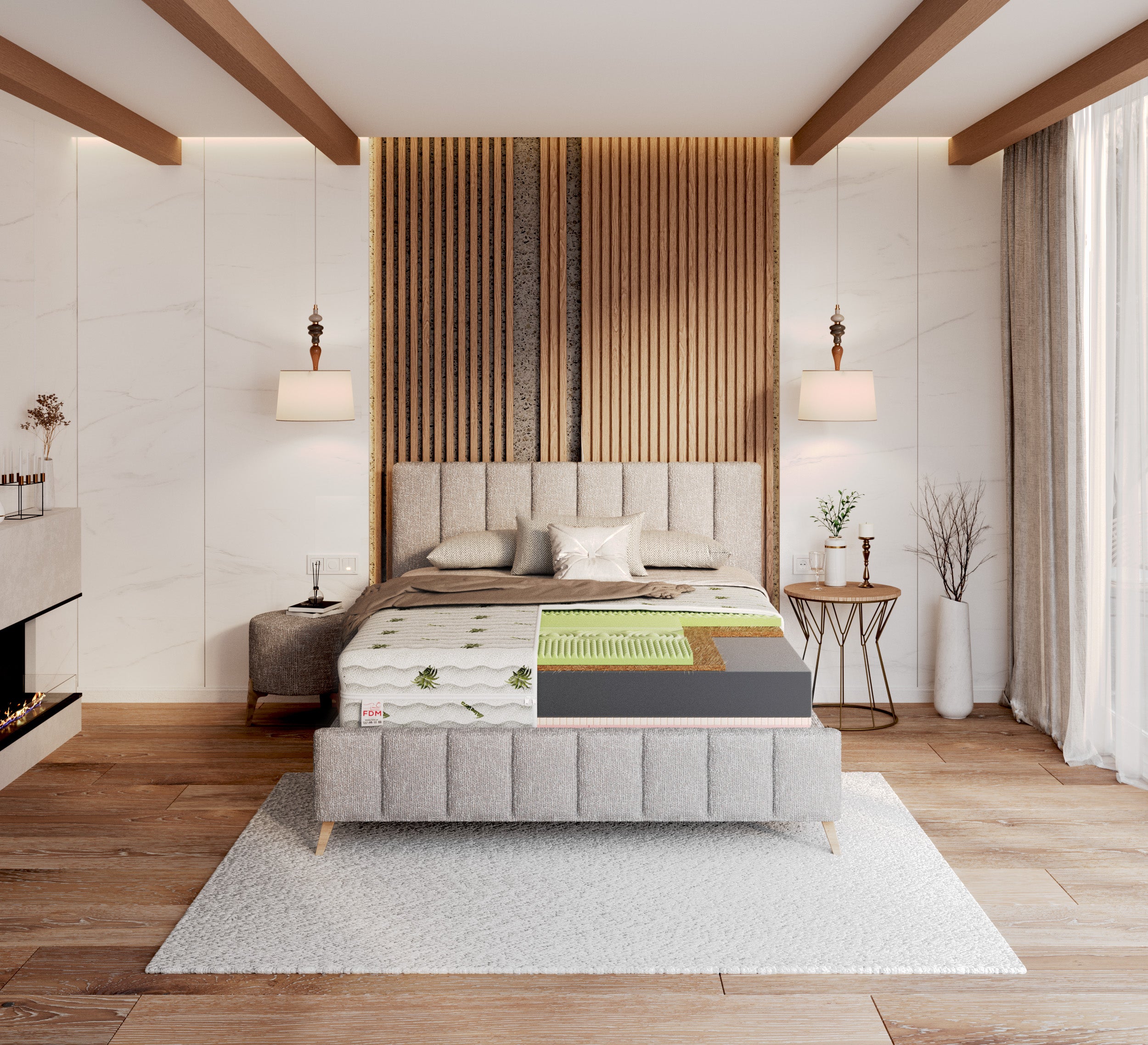 Materac piankowy 90x200 cm Lester