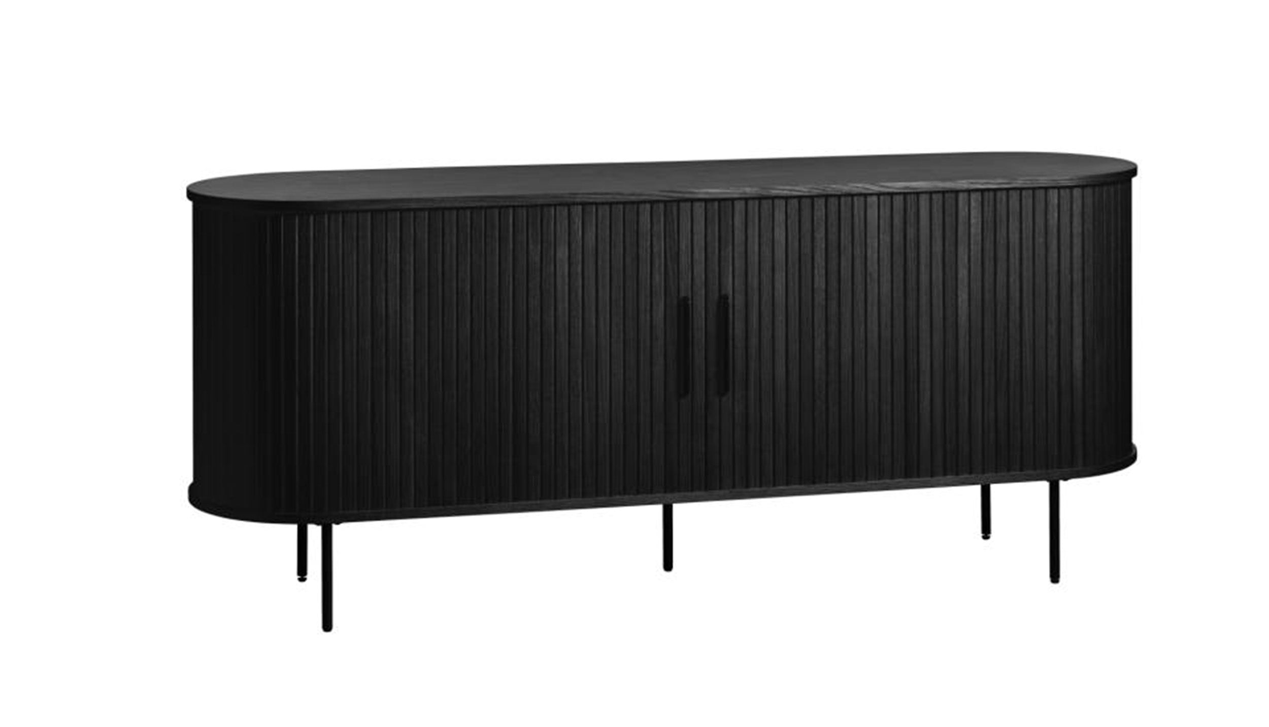 Komoda Gativel lamele 180 cm dąb czarny