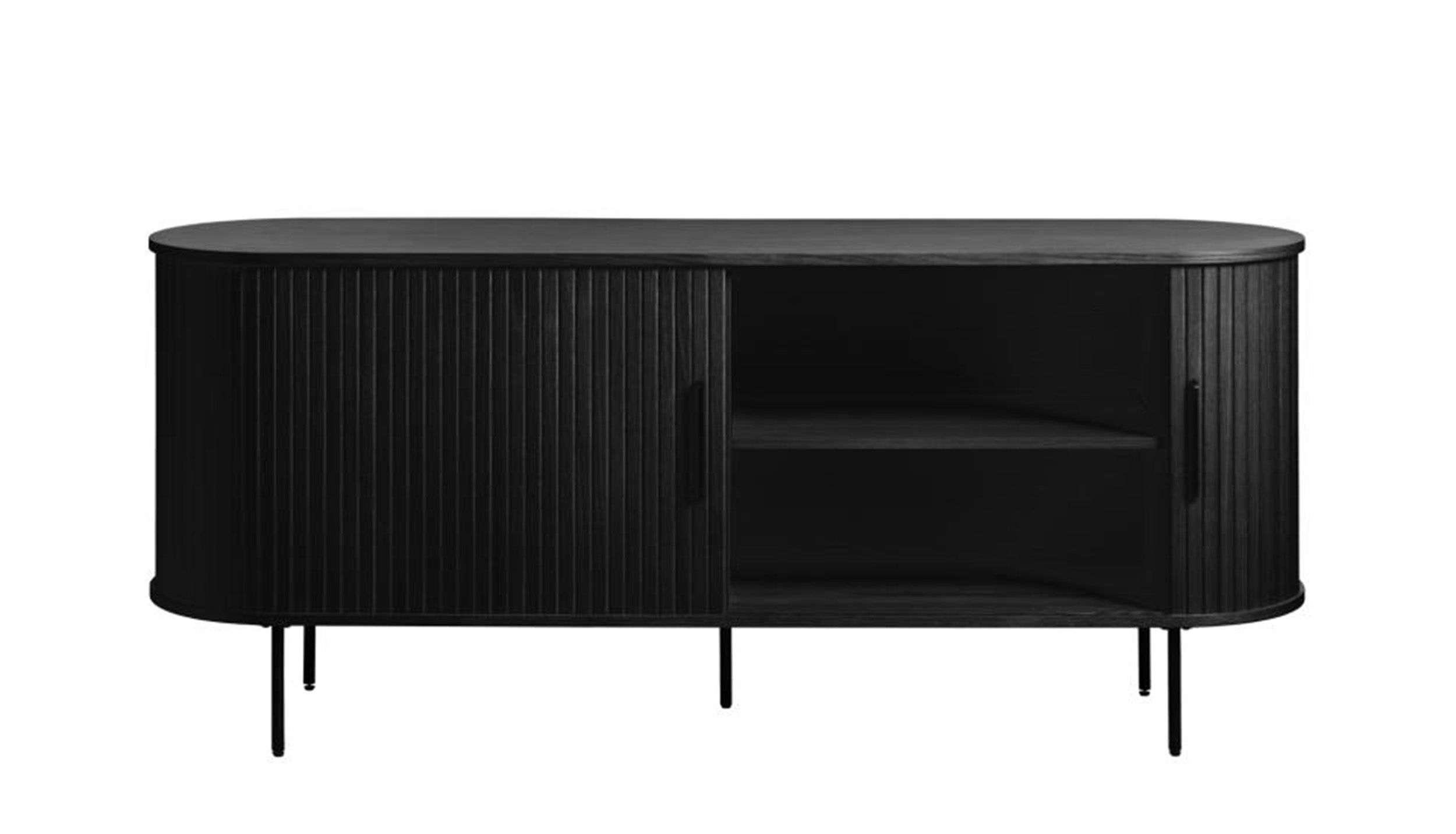 Komoda Gativel lamele 180 cm dąb czarny